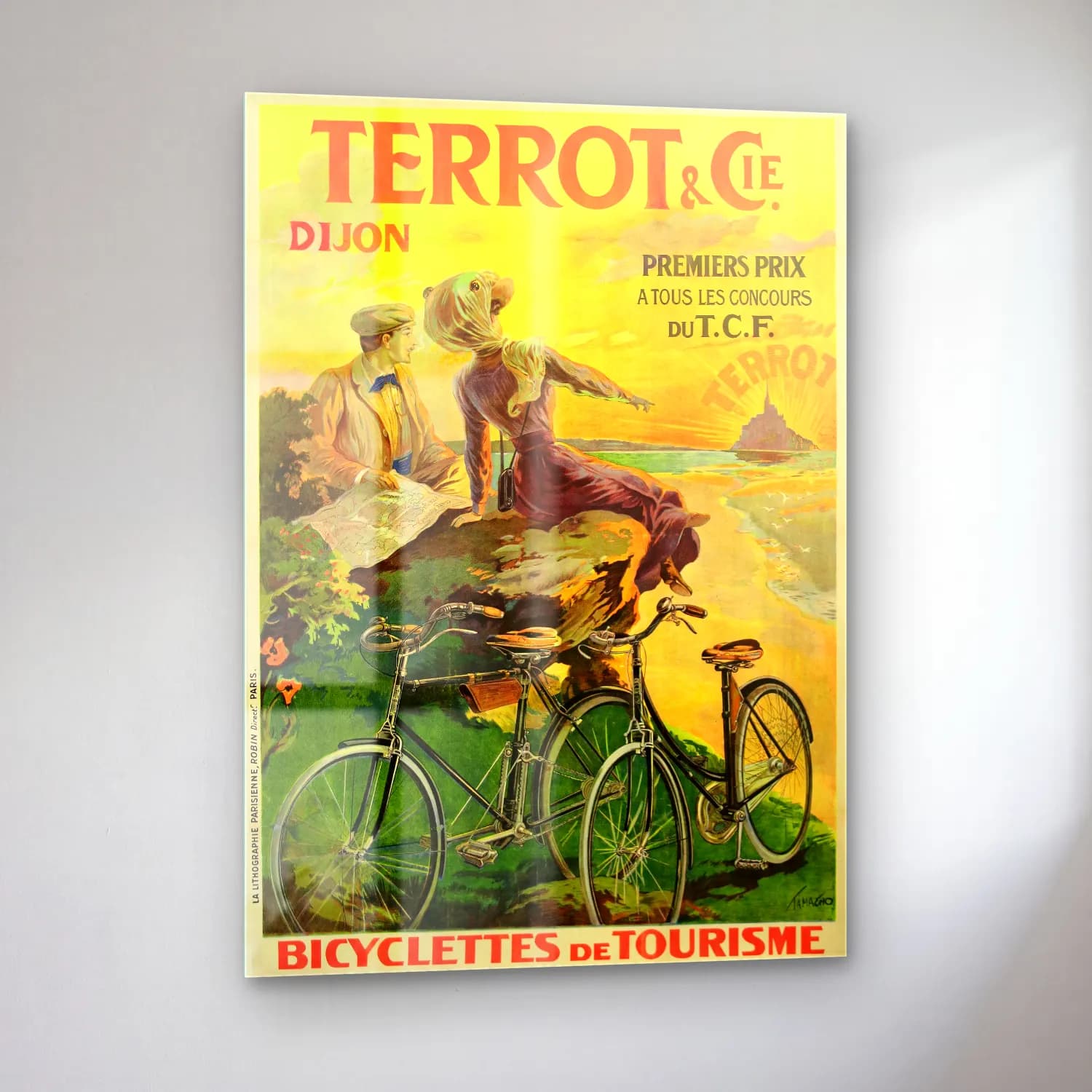 Vintage Poster Bisiklet No. 10 cam tablo — sol açıdan görünüm
