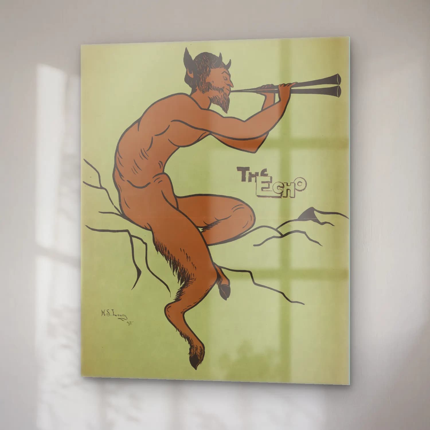 Vintage Poster Figür Çalışması No. 15 cam tablo — sağ açıdan görünüm