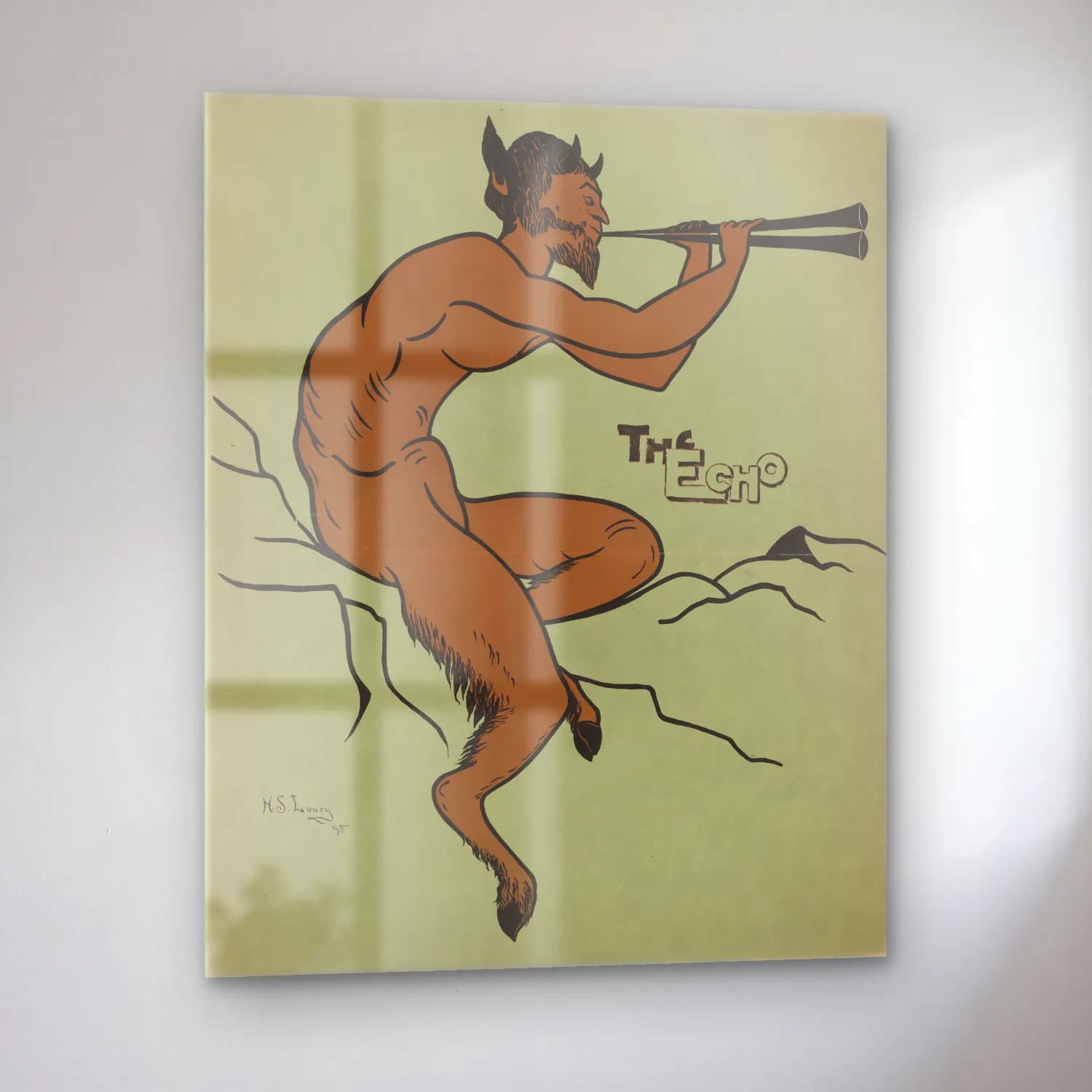Vintage Poster Figür Çalışması No. 15 cam tablo — sol açıdan görünüm
