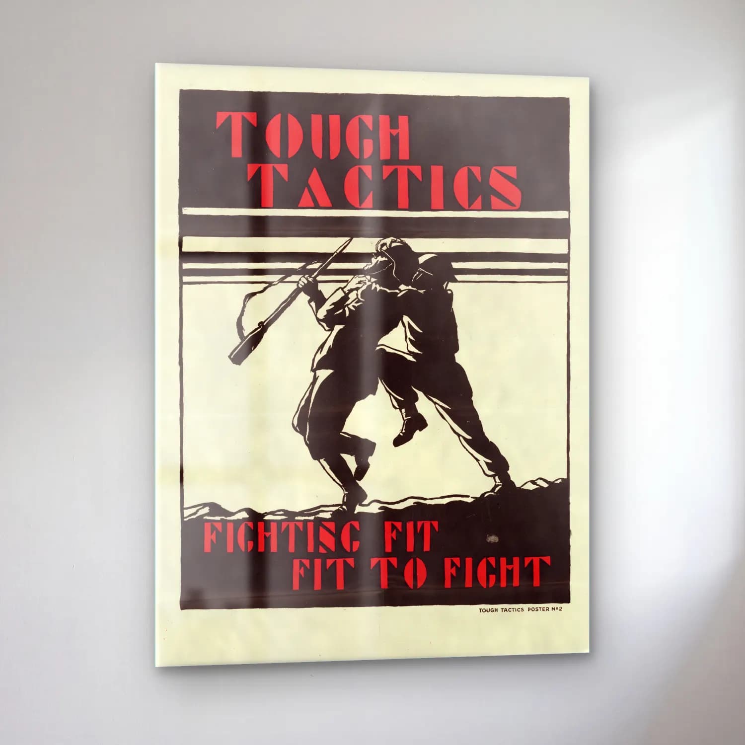 Vintage Poster Savaş Sahnesi No. 13 cam tablo — sol açıdan görünüm