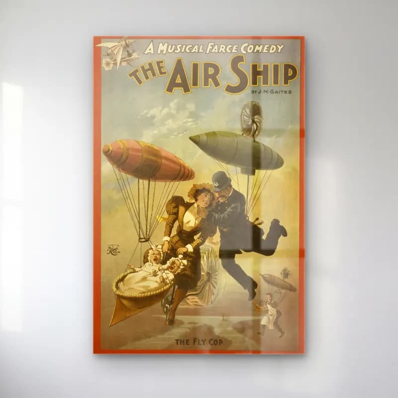Vintage Poster Sıcak Hava Balonu No. 3 cam tablo — Vintage Poster Sıcak Hava Balonu No. 3 — vintage poster sıcak hava balonu