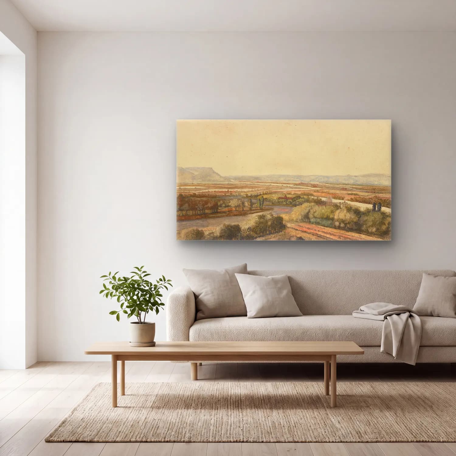 Philips Koninck – River Landscape (about 1675) cam tablo — açık renk salonda