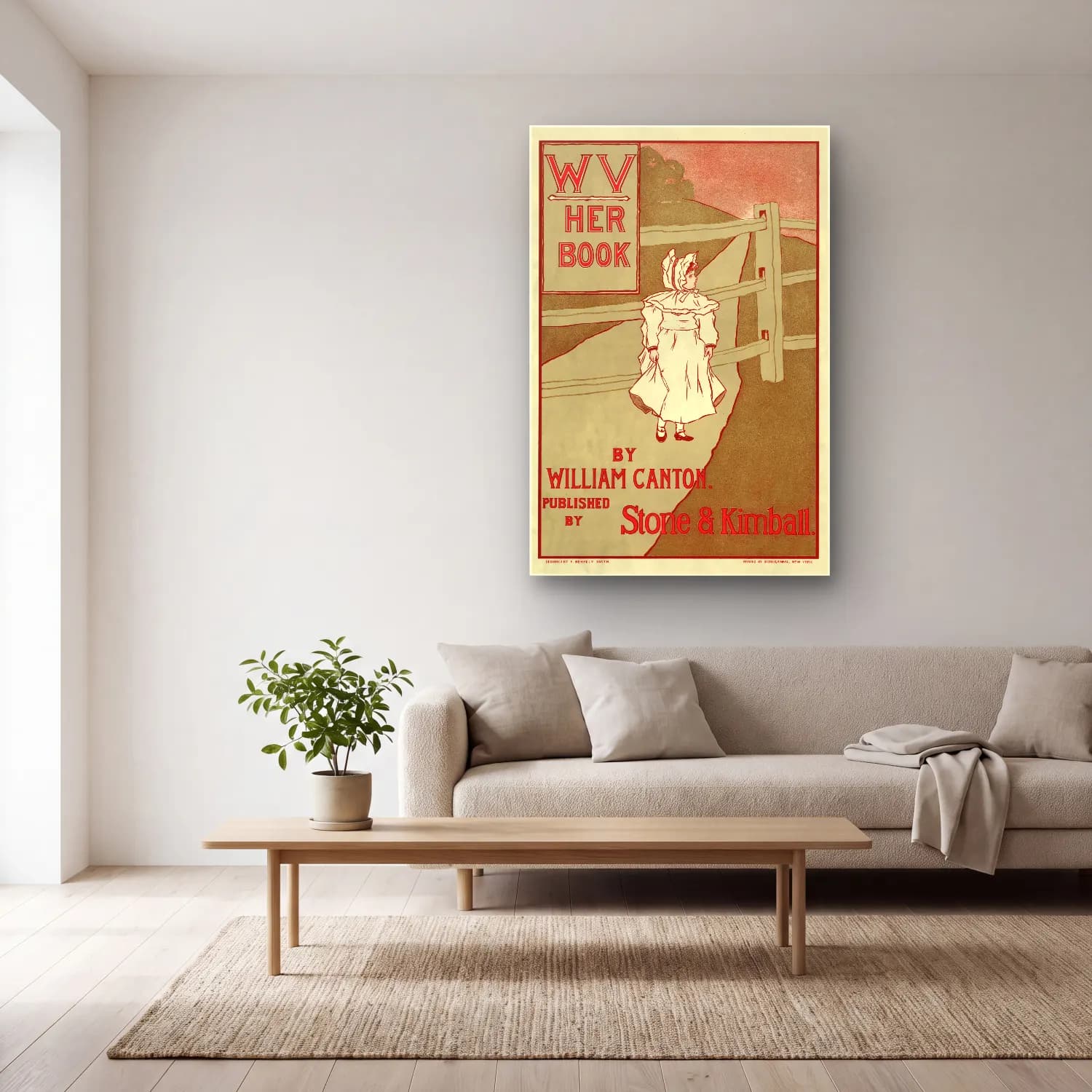 Vintage Kitap Okuyan Kadın No. 12 cam tablo — açık renk salonda