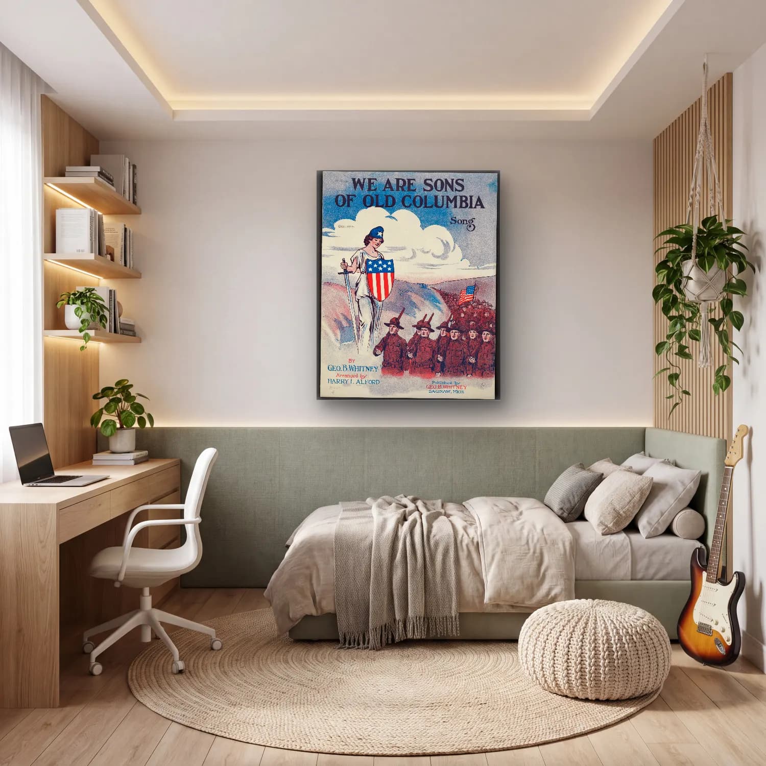 Vintage Poster Savaş Sahnesi No. 14 cam tablo — genç odasında
