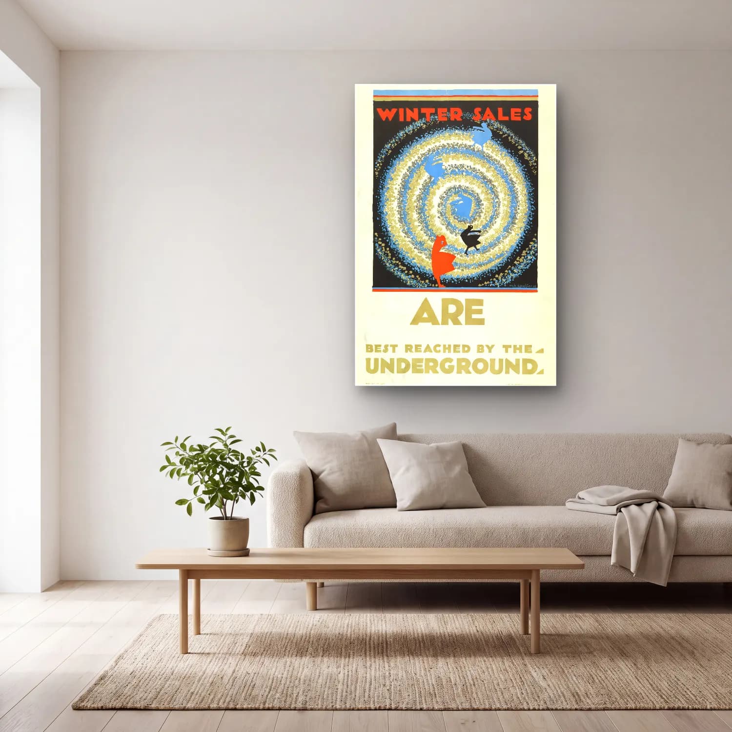 Vintage Poster Gezegenler – Mavi Tonlar cam tablo — açık renk salonda