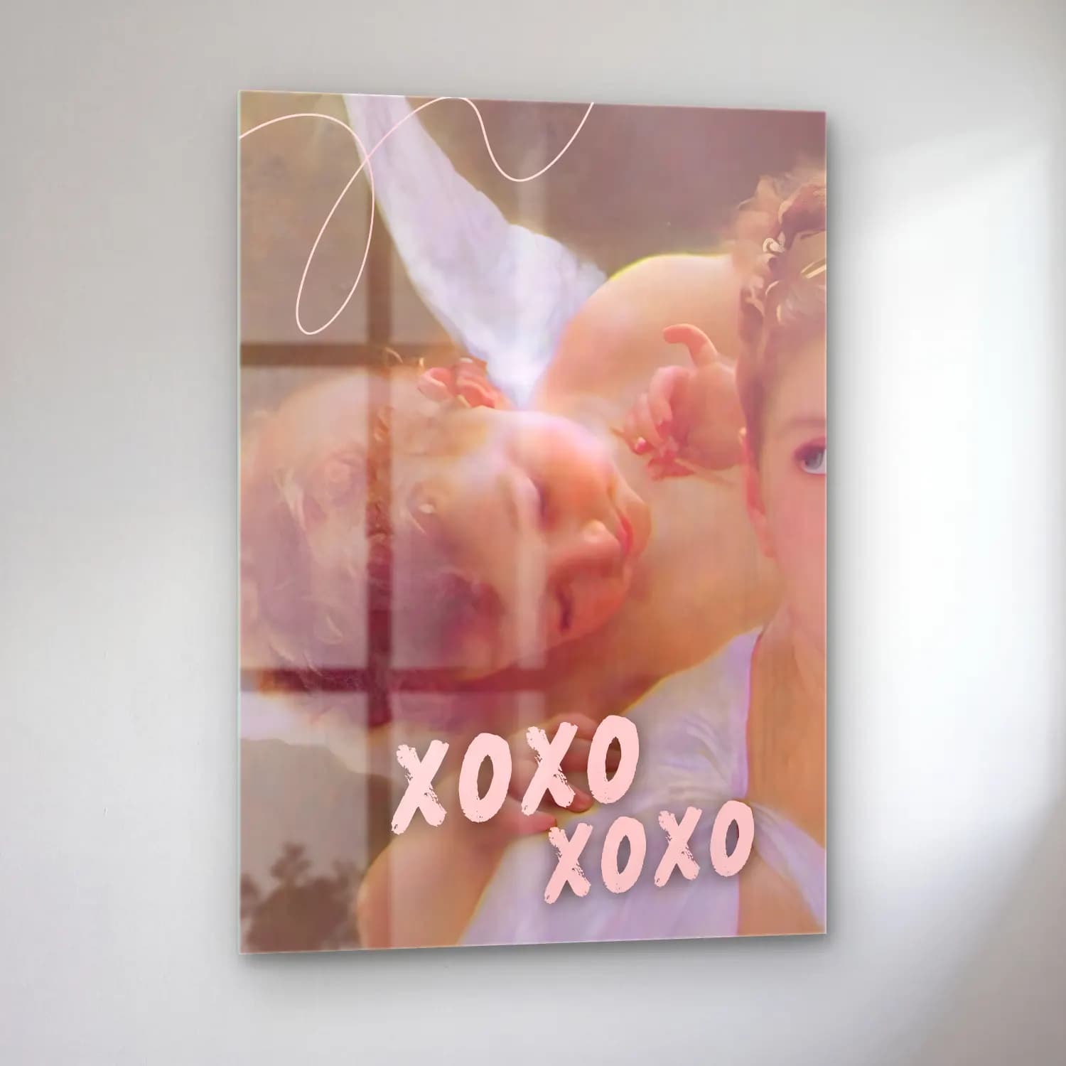 Pastel Melek No. 2 cam tablo — sol açıdan görünüm
