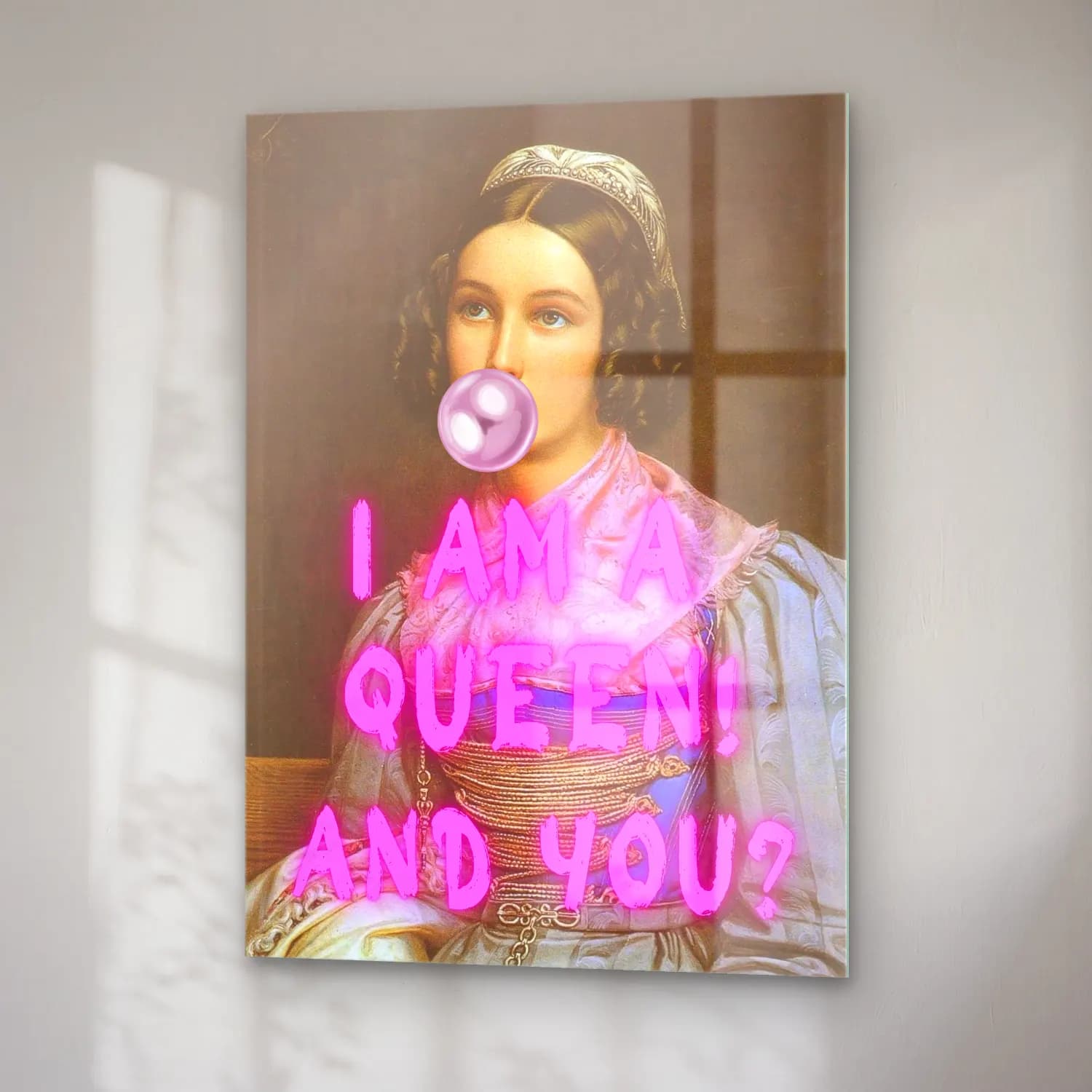 Pastel Kadın Portresi No. 7 cam tablo — sağ açıdan görünüm