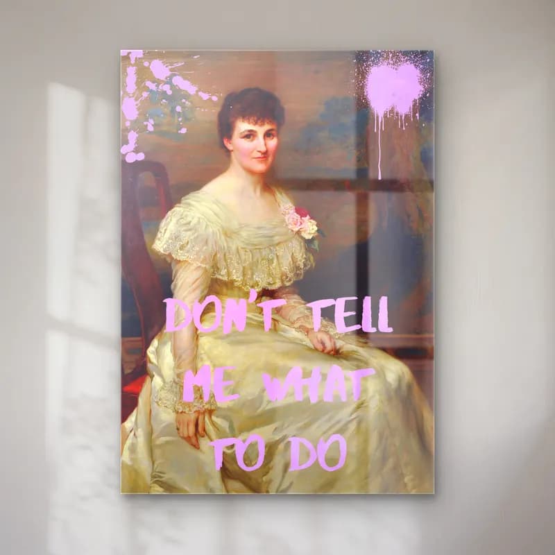 Vintage Poster Kadın Portresi – Pembe Tonlar cam tablo — Vintage Poster Kadın Portresi – Pembe Tonlar — vintage poster kadın portresi