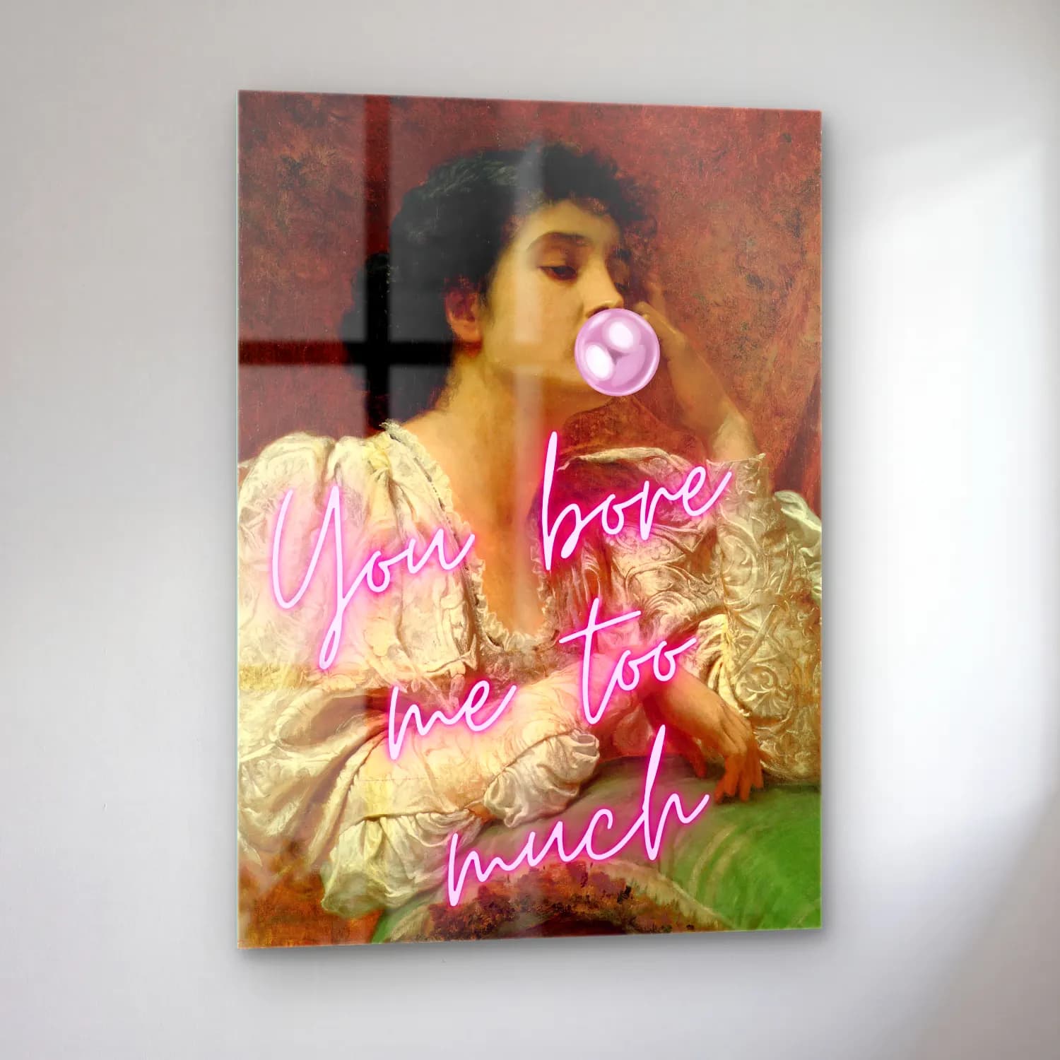 Pastel Kitap Okuyan Kadın No. 6 cam tablo — sol açıdan görünüm