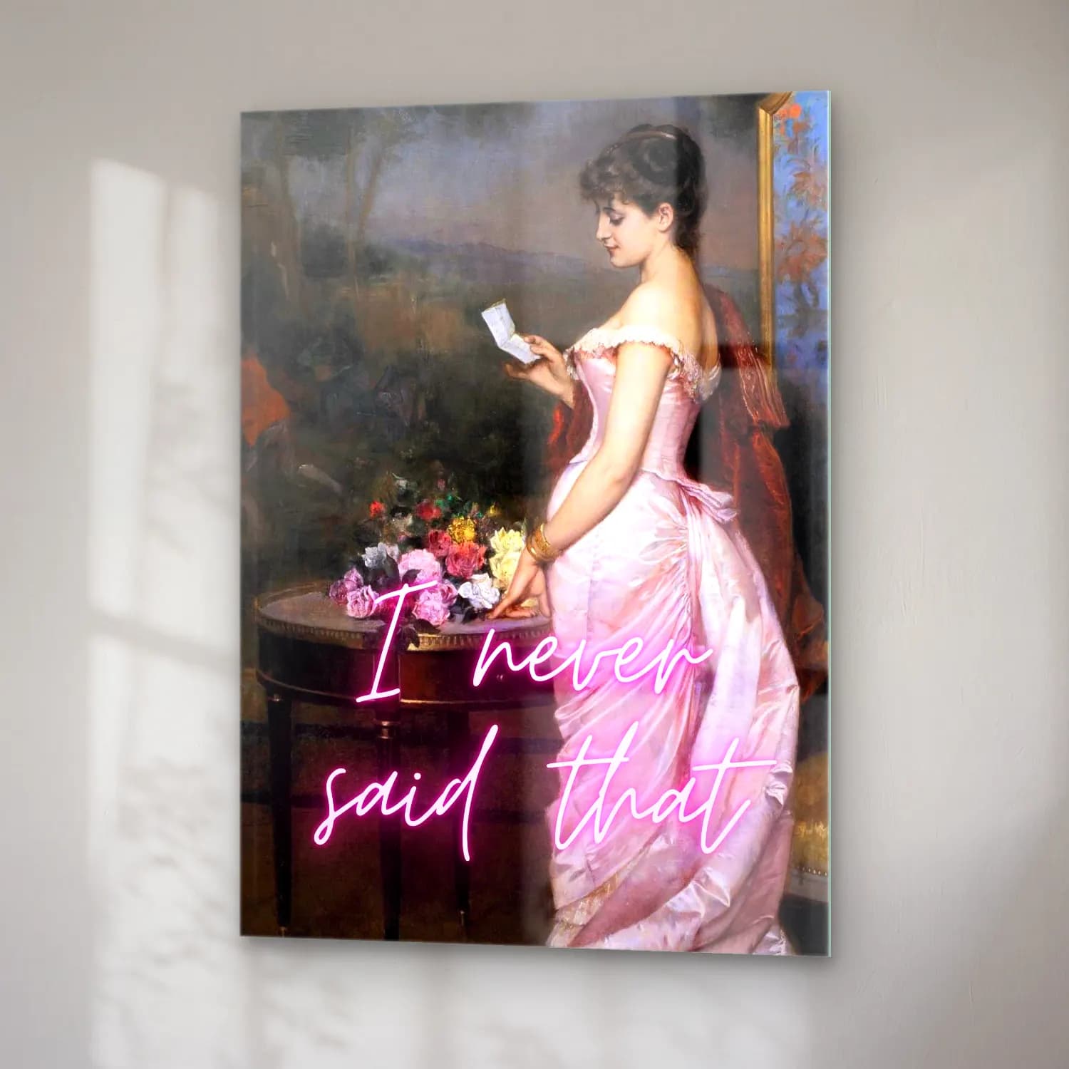 Pastel Kitap Okuyan Kadın No. 7 cam tablo — sağ açıdan görünüm