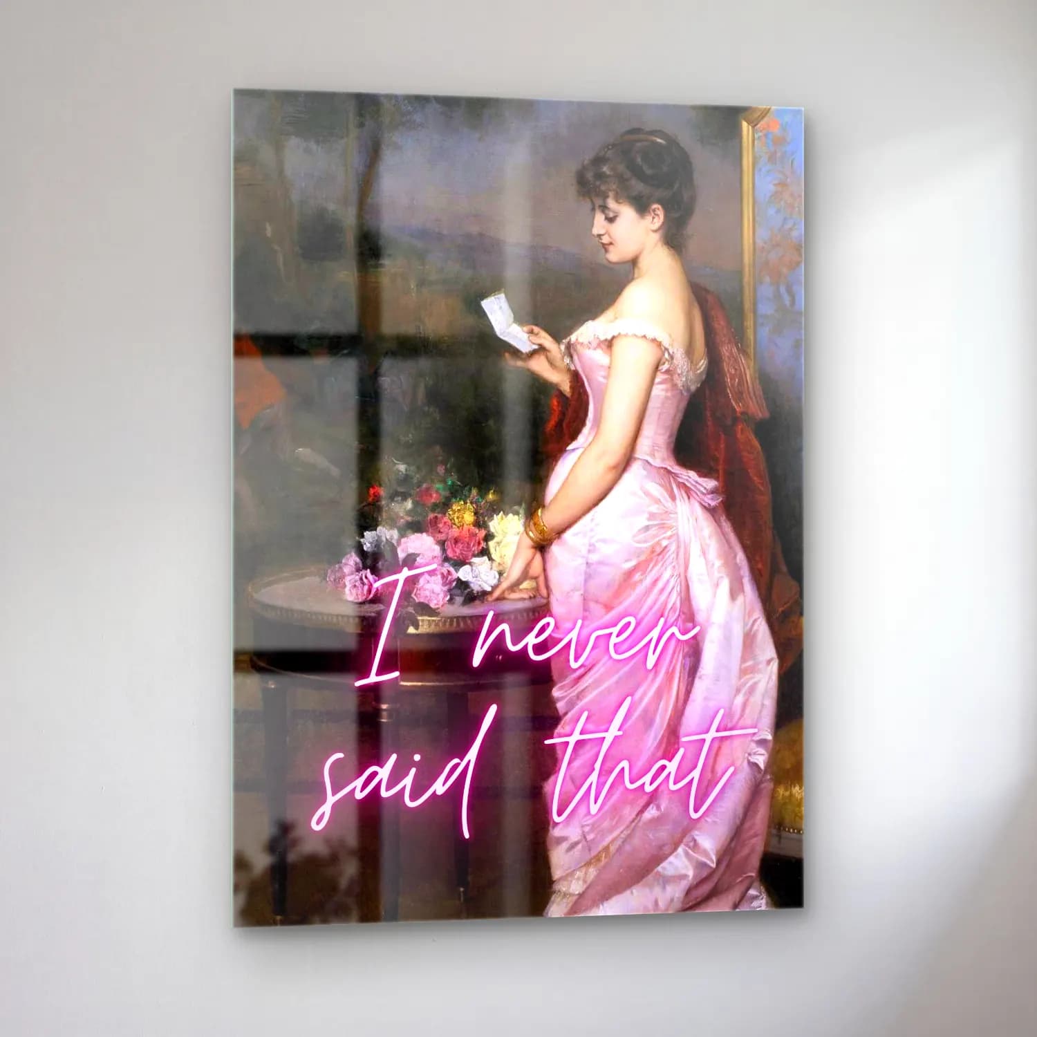 Pastel Kitap Okuyan Kadın No. 7 cam tablo — sol açıdan görünüm