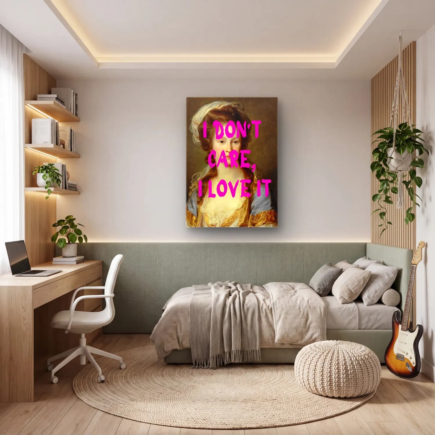 Pastel Kadın Portresi No. 12 cam tablo — genç odasında
