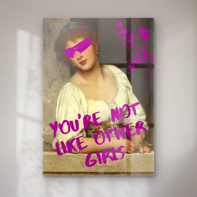 Vintage Poster Kadın Portresi No. 15 cam tablo — Vintage Poster Kadın Portresi No. 15 — vintage poster kadın portresi