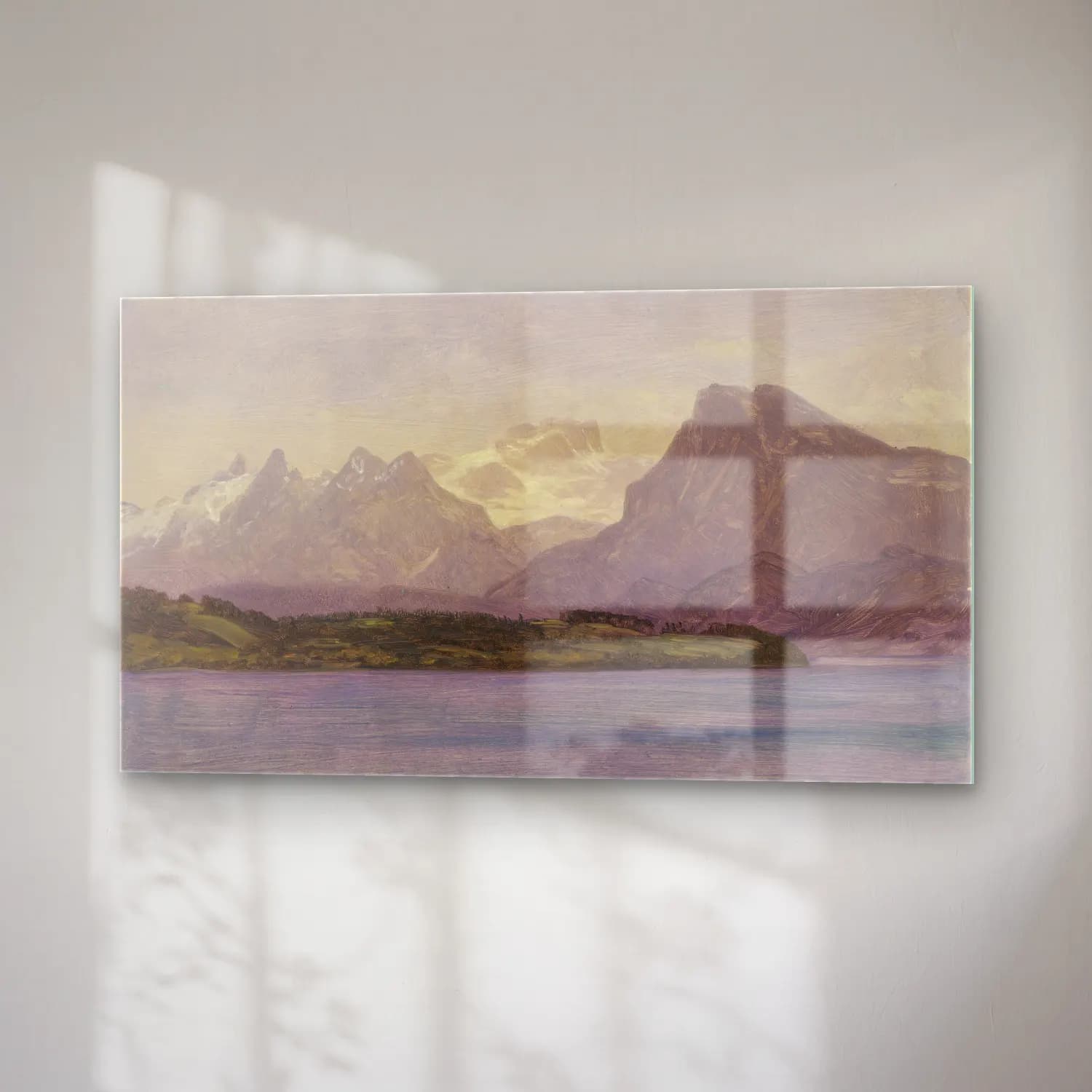 Albert Bierstadt – Alaskan Coast Range (ca. 1889) cam tablo — sağ açıdan görünüm