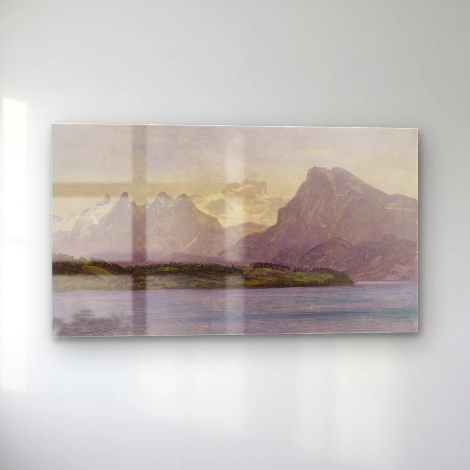 Albert Bierstadt – Alaskan Coast Range (ca. 1889) cam tablo — sol açıdan görünüm