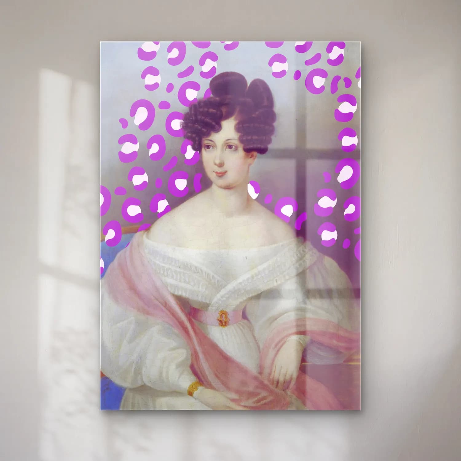 Vintage Kadın Portresi – Pembe Tonlar cam tablo — Vintage Kadın Portresi – Pembe Tonlar — vintage kadın portresi