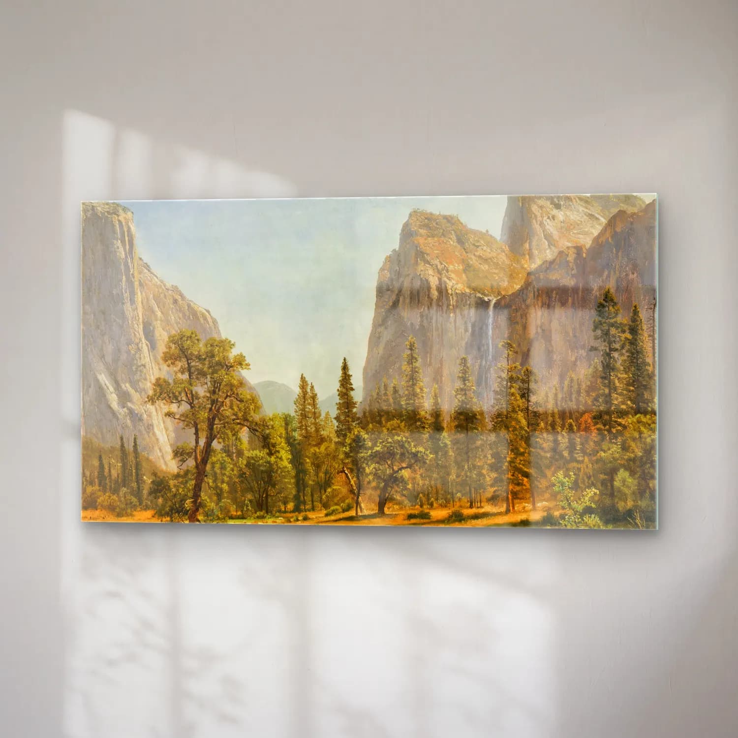 Albert Bierstadt – Bridal Veil Falls, Yosemite Valley, California cam tablo — sağ açıdan görünüm