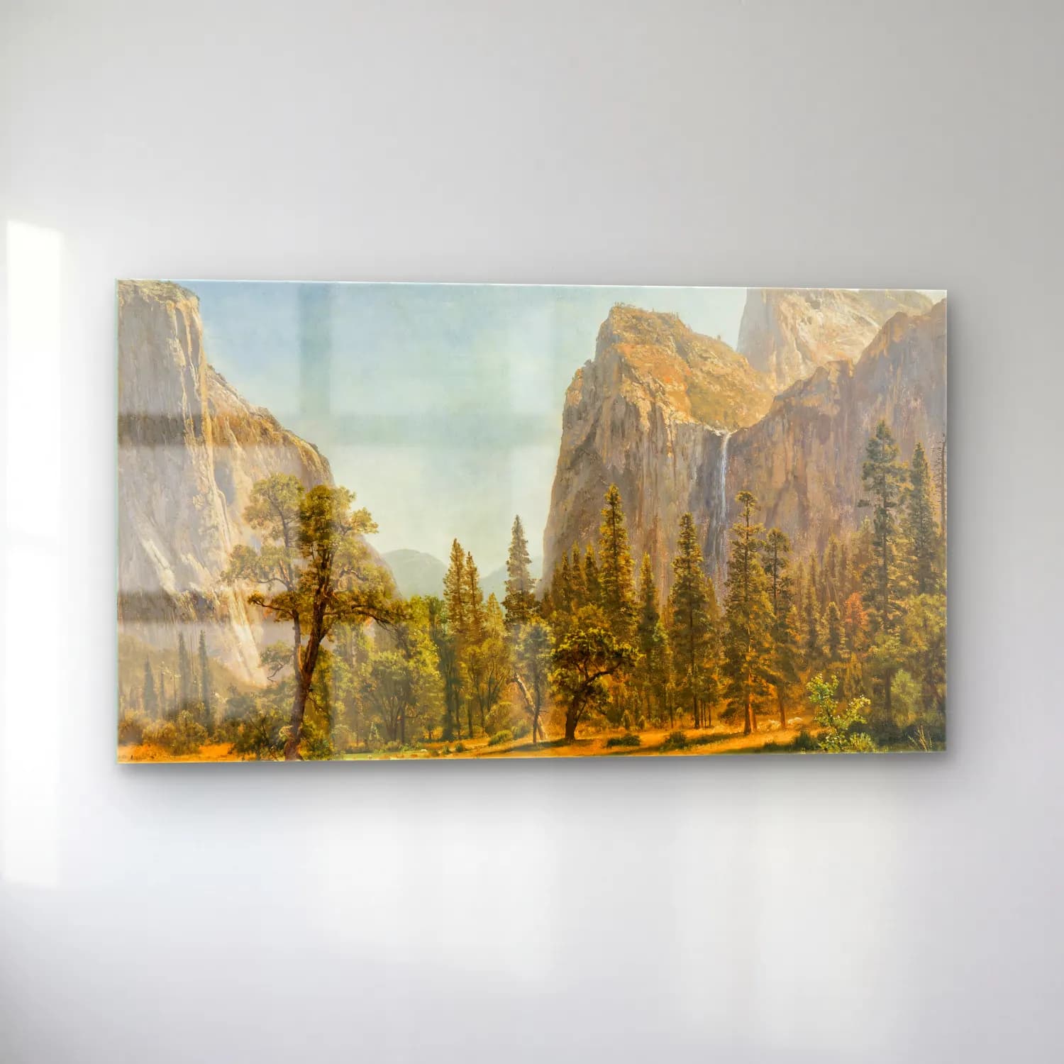Albert Bierstadt – Bridal Veil Falls, Yosemite Valley, California cam tablo — sol açıdan görünüm