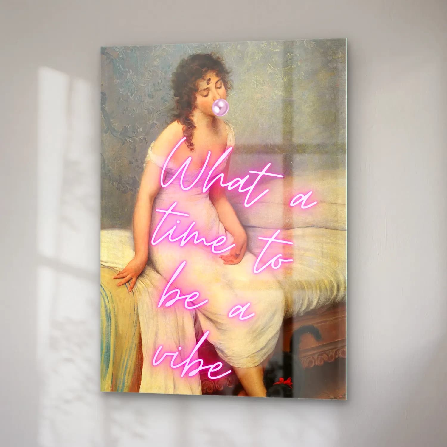 Pastel Kitap Okuyan Kadın No. 11 cam tablo — sağ açıdan görünüm
