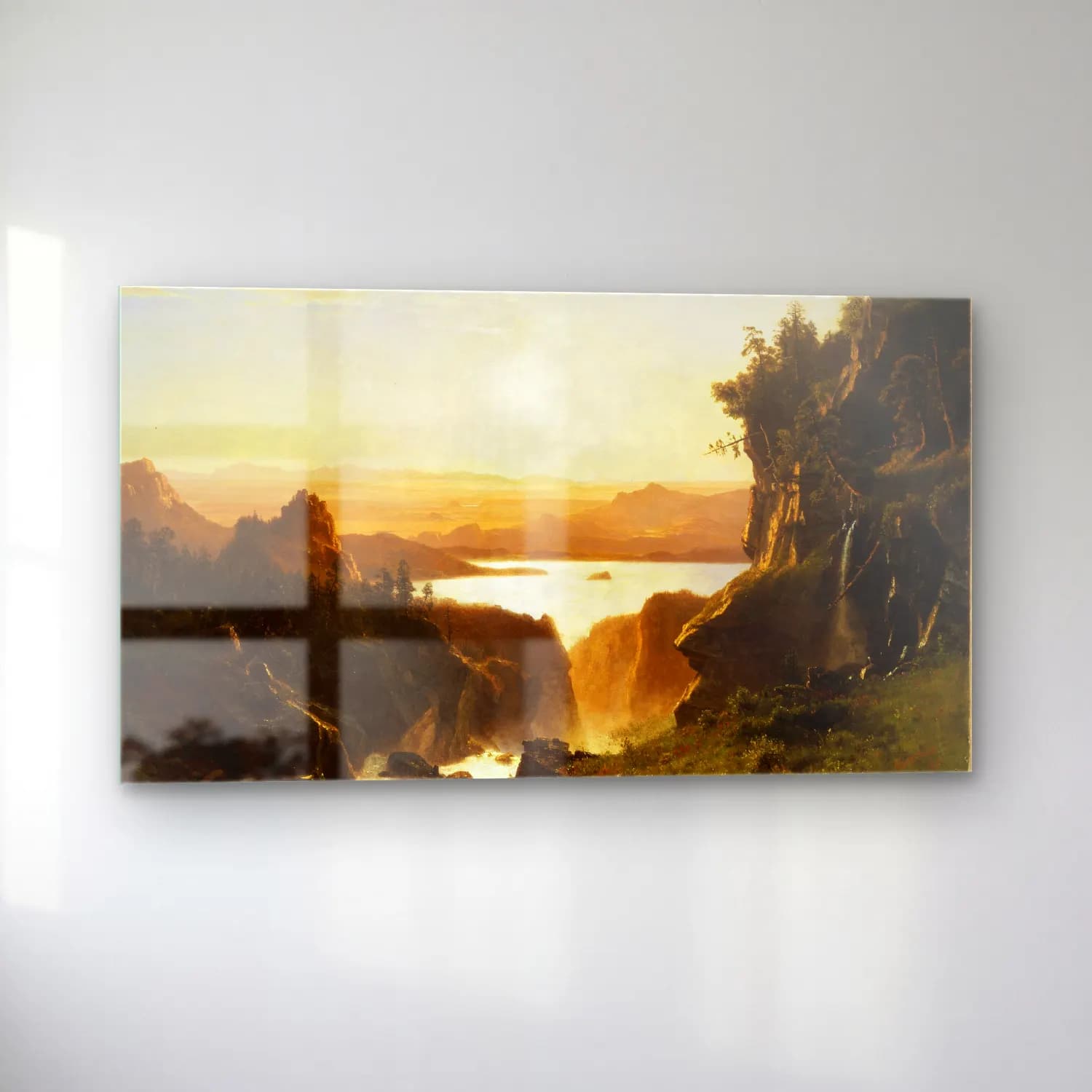 Albert Bierstadt – Island Lake, Wind River Range, Wyoming cam tablo — sol açıdan görünüm
