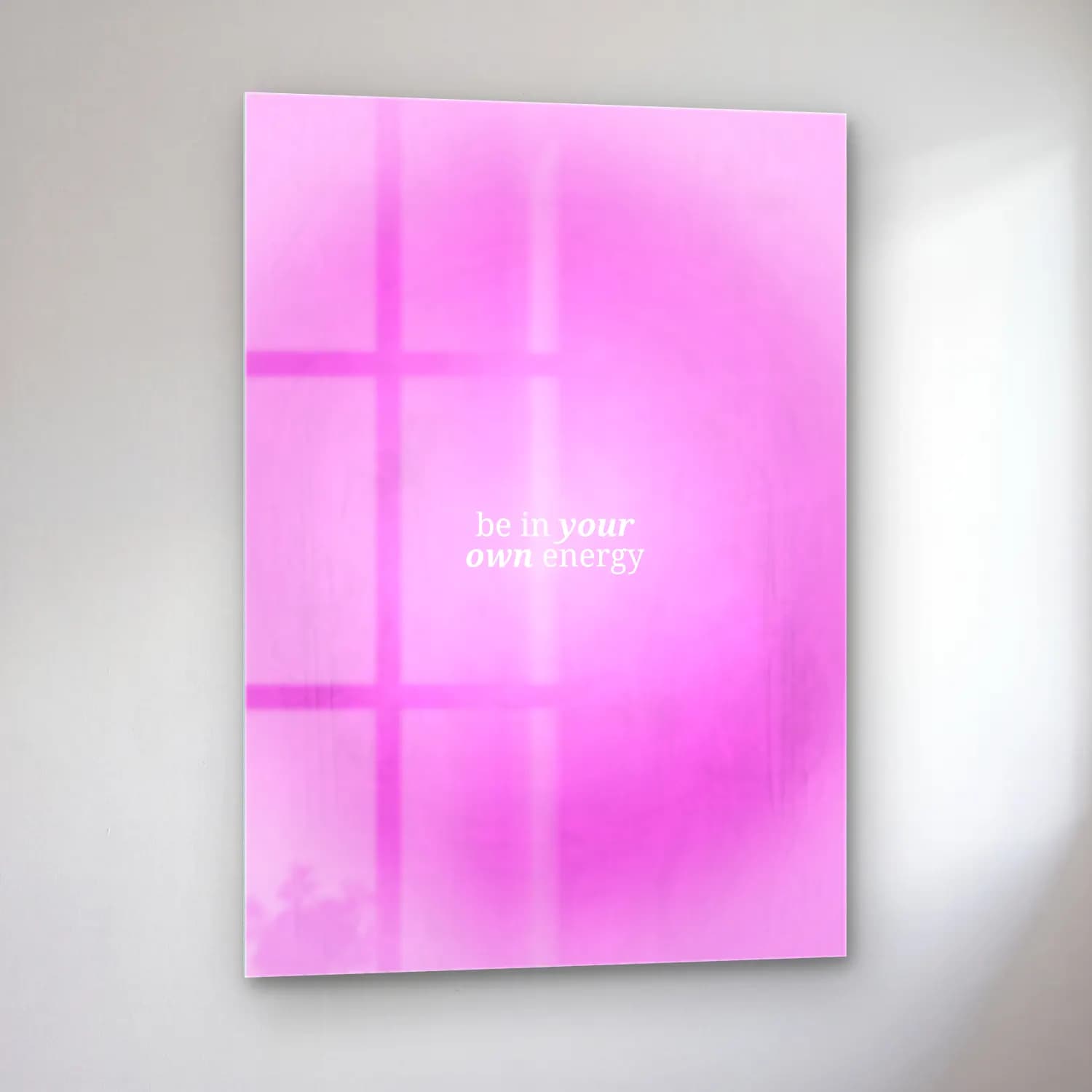 Pastel Söz Posteri No. 8 cam tablo — sol açıdan görünüm