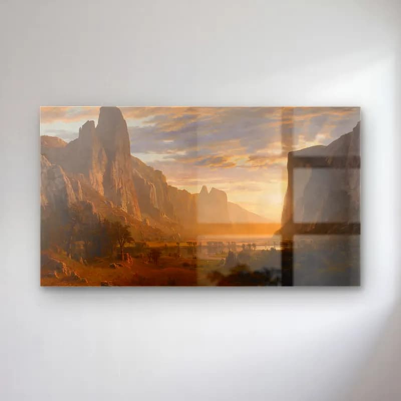 Albert Bierstadt – Looking Down Yosemite Valley, California cam tablo — Albert Bierstadt – Looking Down Yosemite Valley, California — yağlı boya dağ manzarası