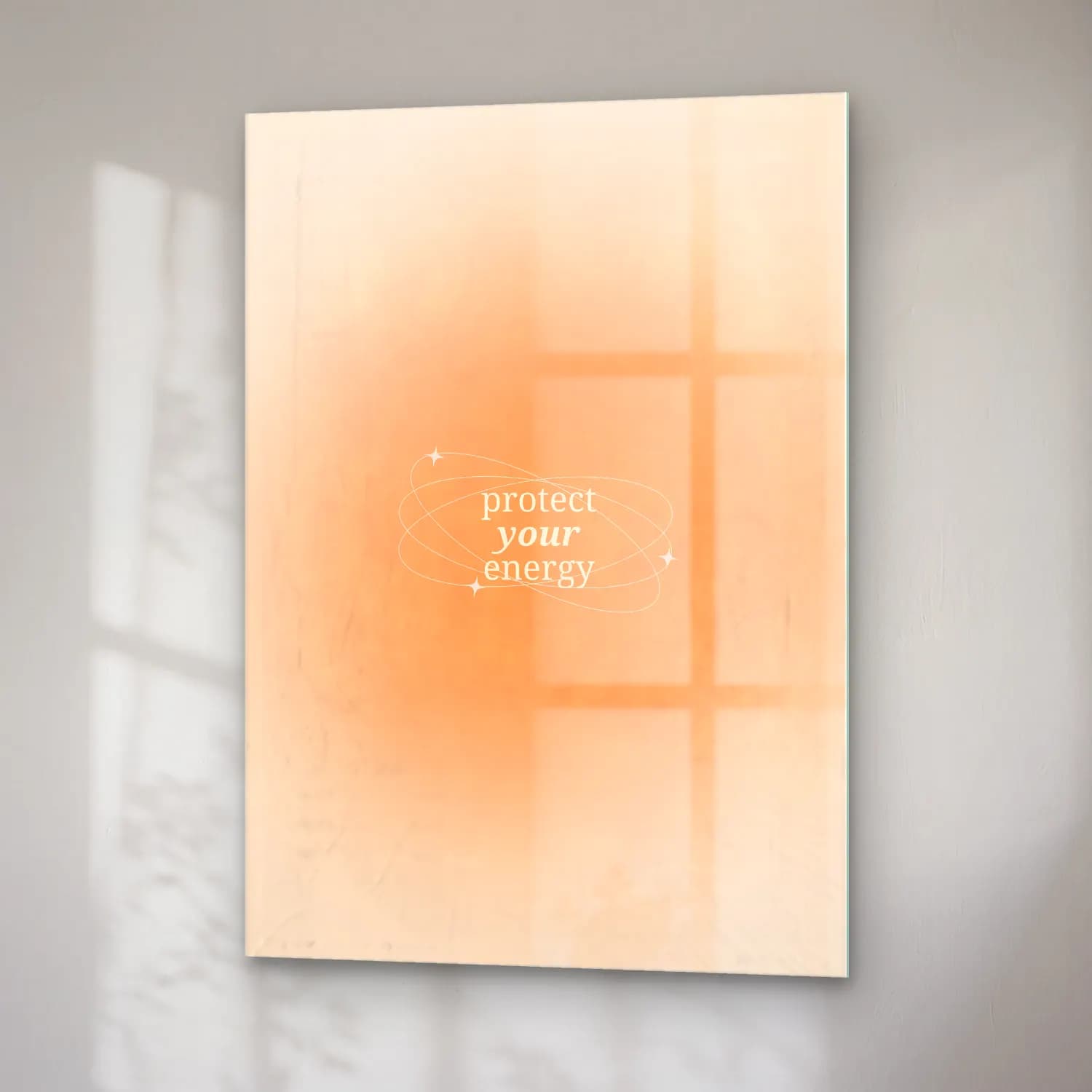Pastel Söz Posteri No. 13 cam tablo — sağ açıdan görünüm