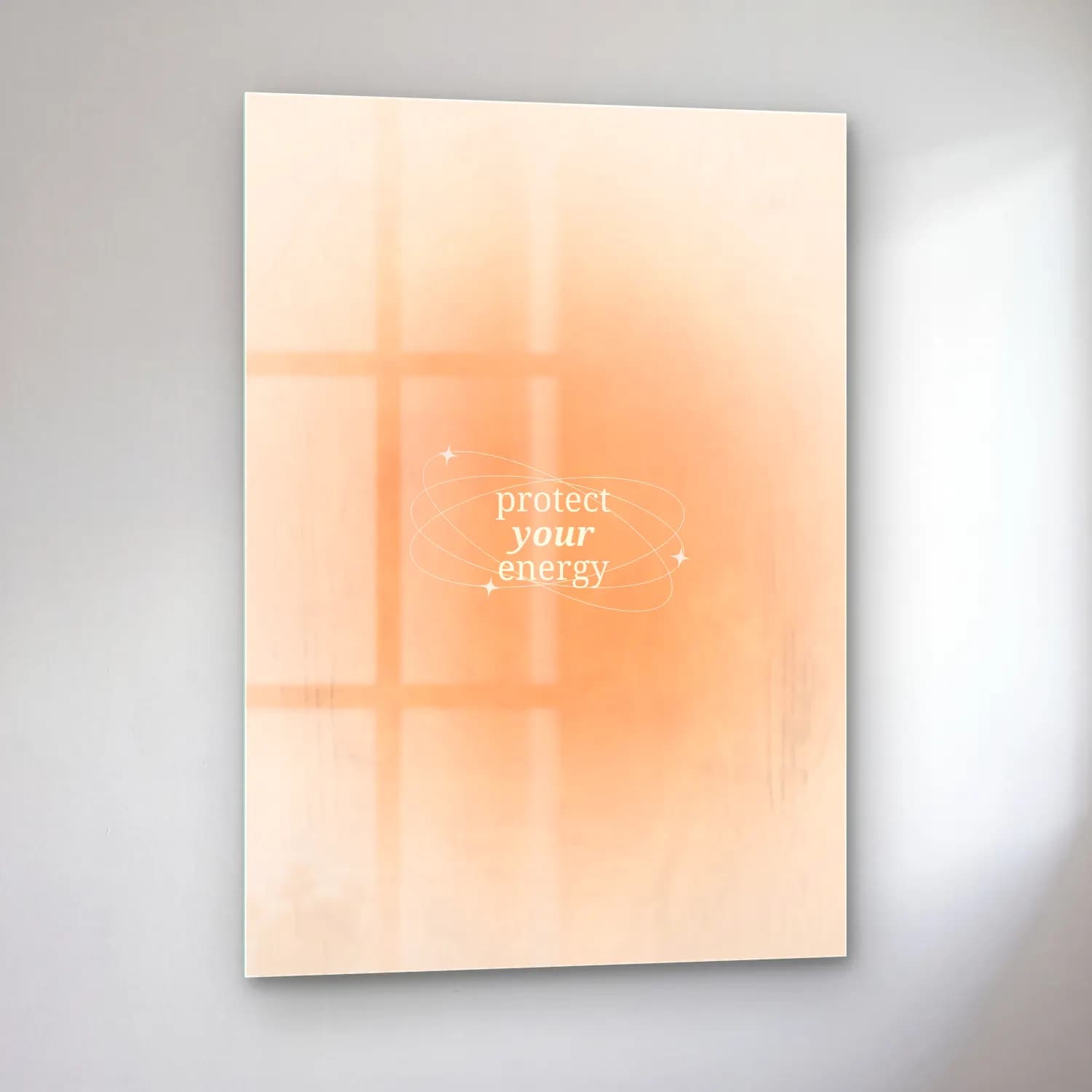Pastel Söz Posteri No. 13 cam tablo — sol açıdan görünüm