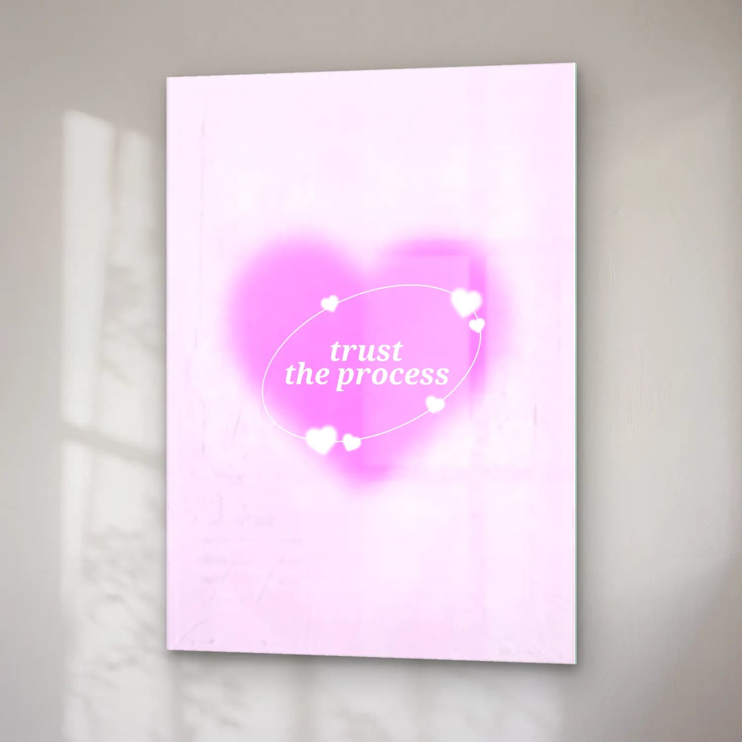 Pastel Söz Posteri No. 15 cam tablo — sağ açıdan görünüm
