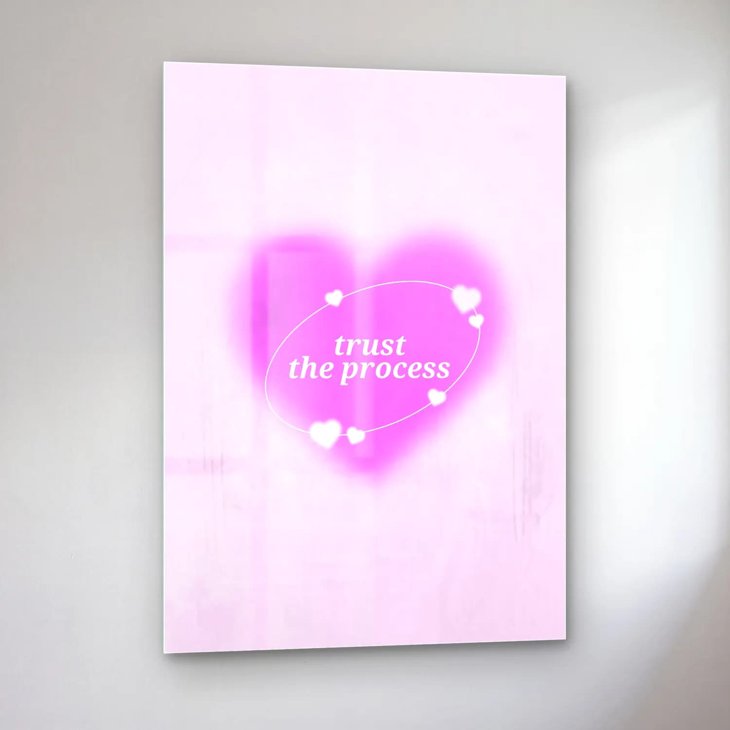 Pastel Söz Posteri No. 15 cam tablo — sol açıdan görünüm