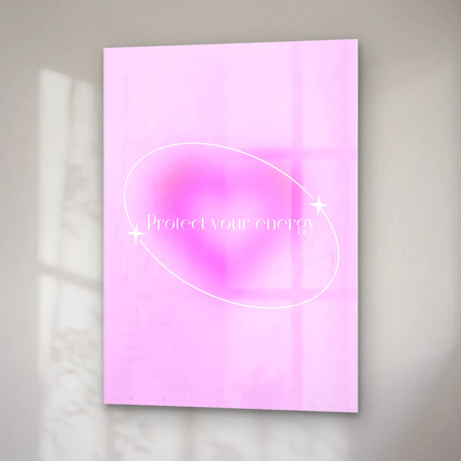 Pastel Söz Posteri No. 16 cam tablo — sağ açıdan görünüm