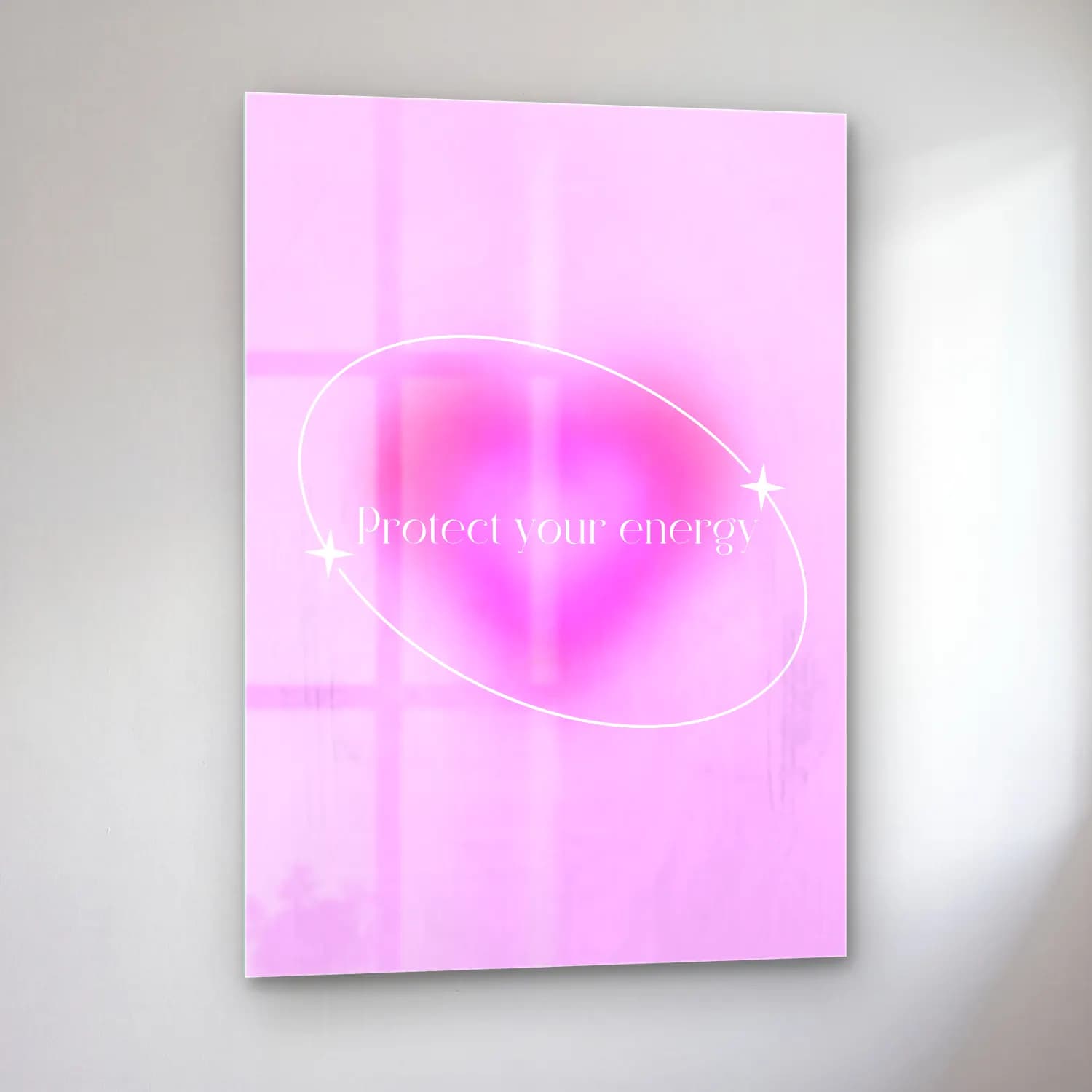Pastel Söz Posteri No. 16 cam tablo — sol açıdan görünüm