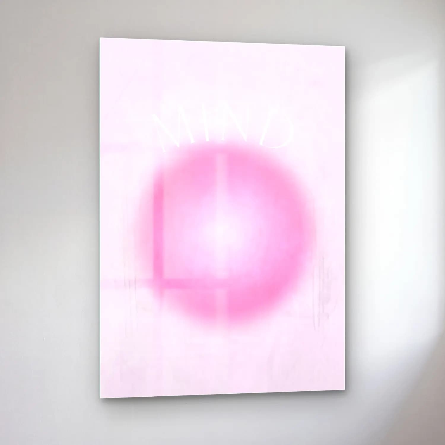 Pastel Yazılı Tasarım No. 14 cam tablo — sol açıdan görünüm