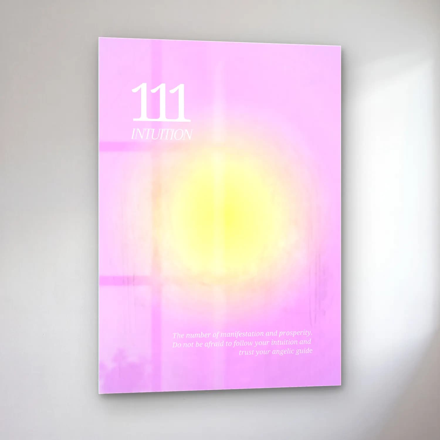 Pastel Rakamlar No. 5 cam tablo — sol açıdan görünüm