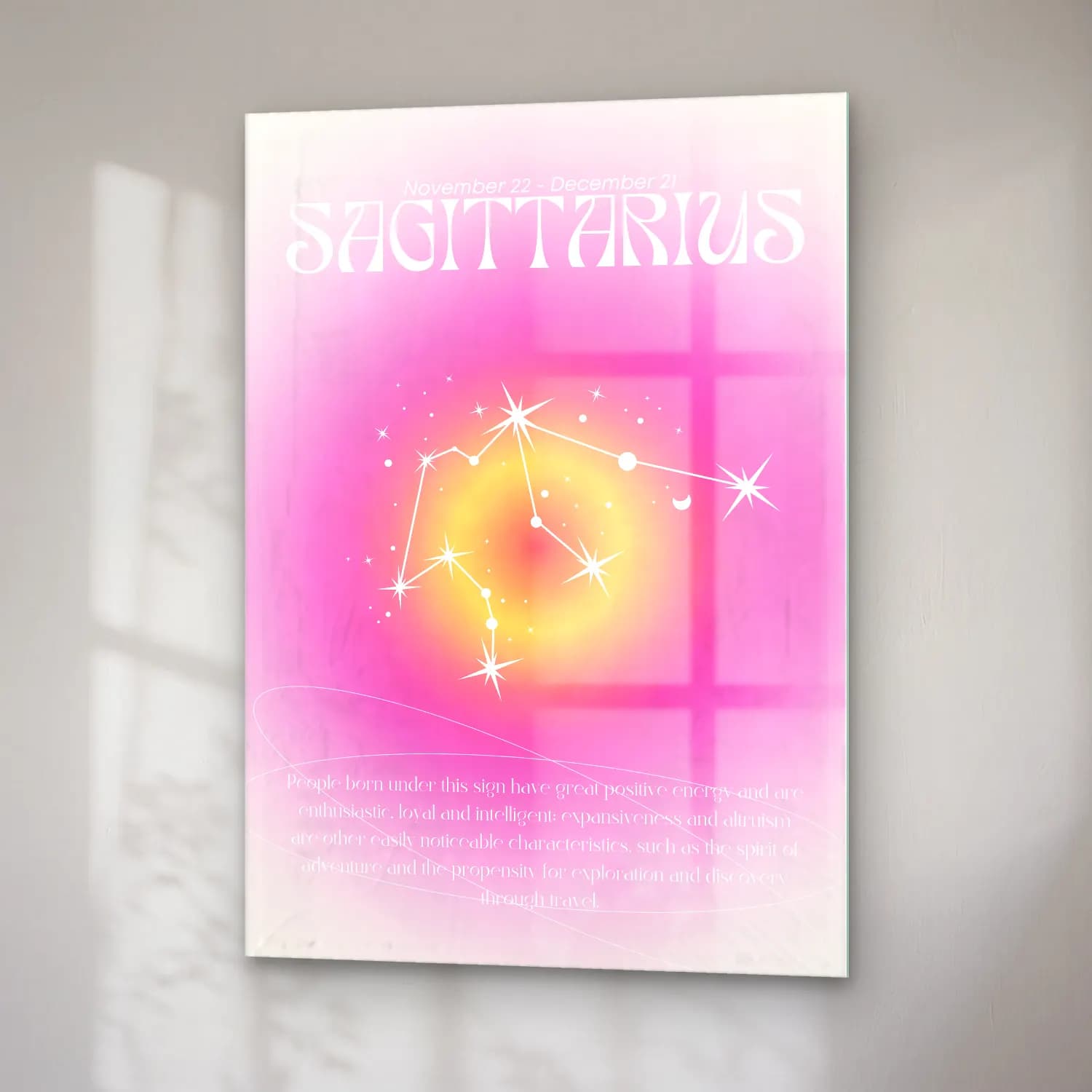 Pastel Gök Haritası No. 3 cam tablo — sağ açıdan görünüm