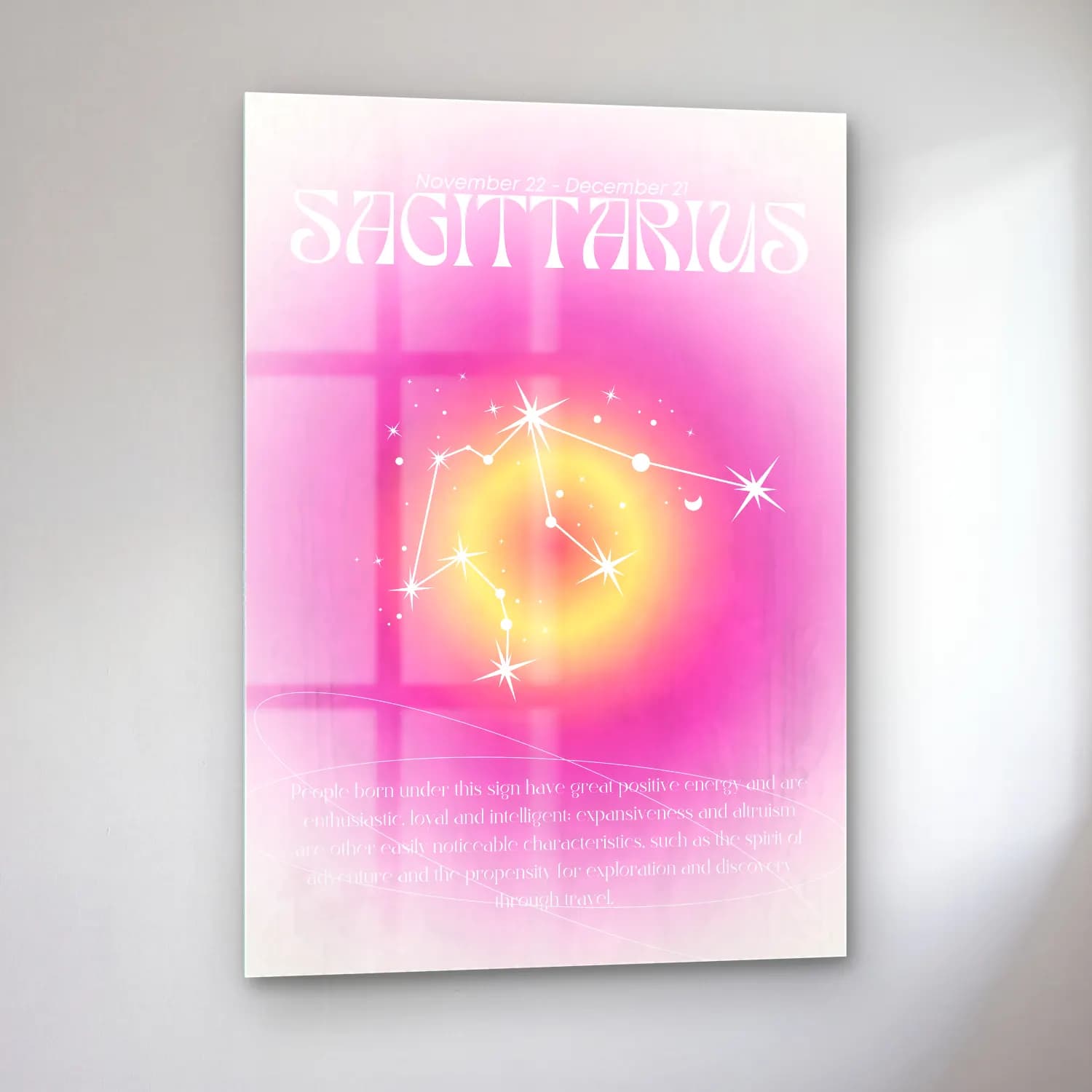 Pastel Gök Haritası No. 3 cam tablo — sol açıdan görünüm