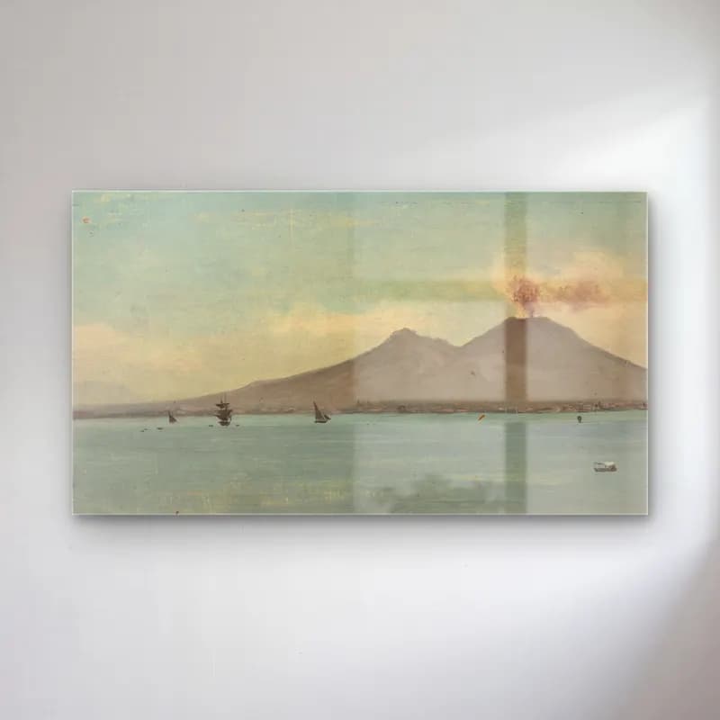 Albert Bierstadt – Vesuvius cam tablo — Albert Bierstadt – Vesuvius — yağlı boya i̇talyan sahili