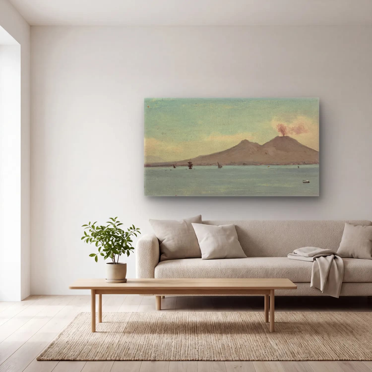 Albert Bierstadt – Vesuvius cam tablo — açık renk salonda