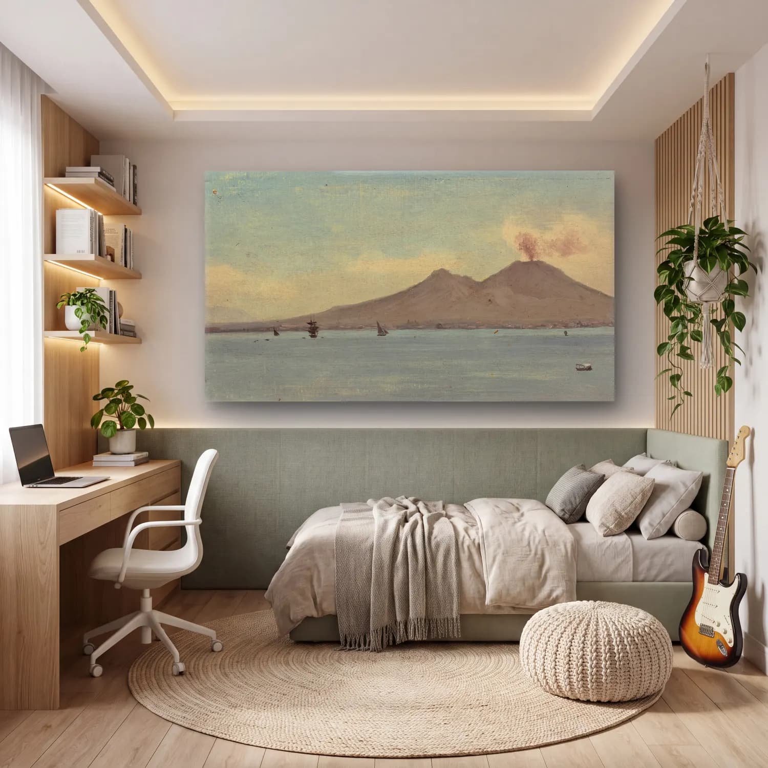 Albert Bierstadt – Vesuvius cam tablo — genç odasında