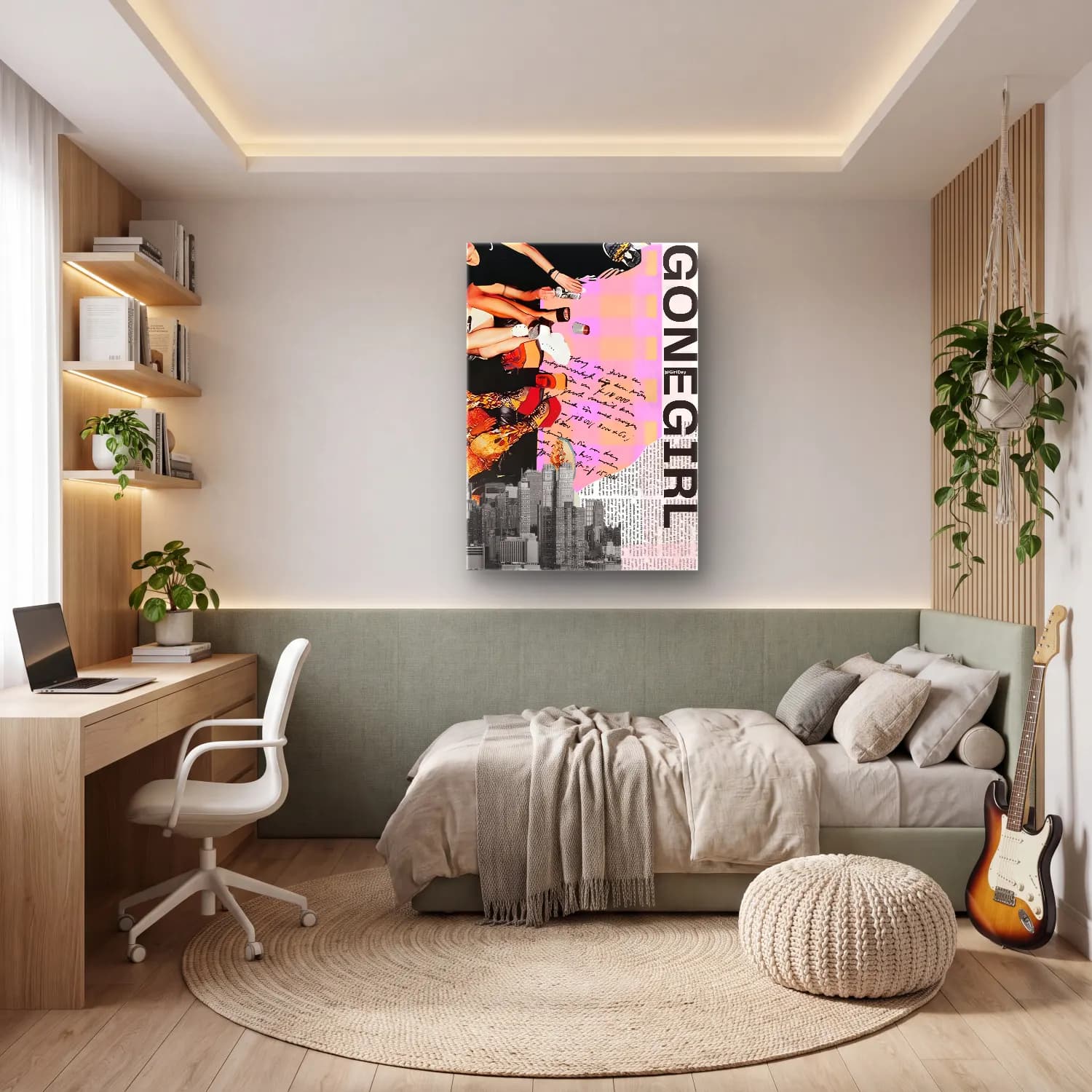 Maksimalist Topuklu Ayakkabı ve Çanta – Pembe Tonlar cam tablo — genç odasında