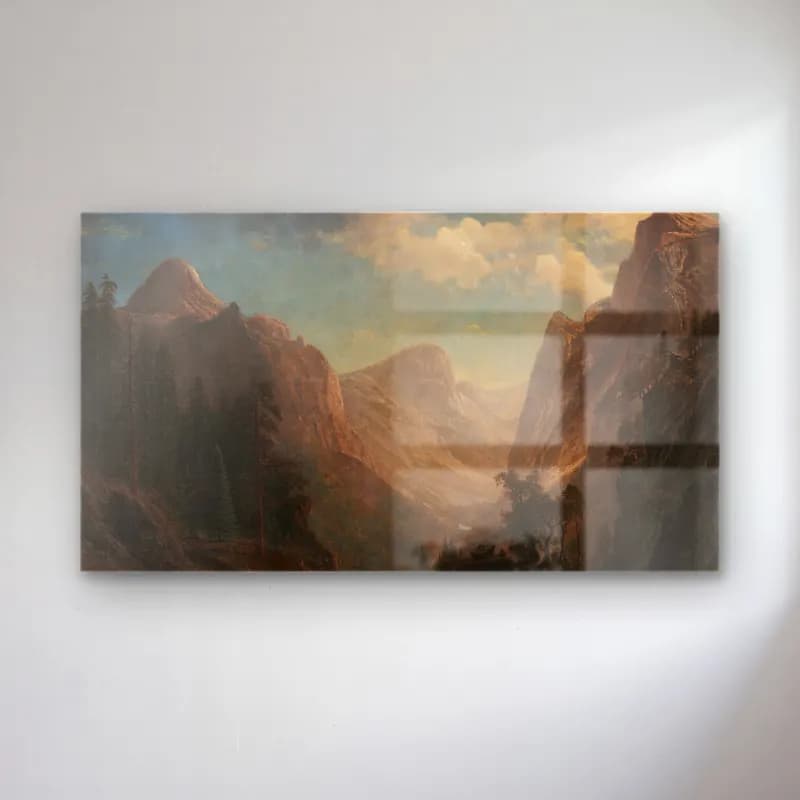 Albert Bierstadt – View in the Yosemite Valley (between 1850 and 1890) cam tablo — Albert Bierstadt – View in the Yosemite Valley (between 1850 and 1890) — yağlı boya dağ manzarası