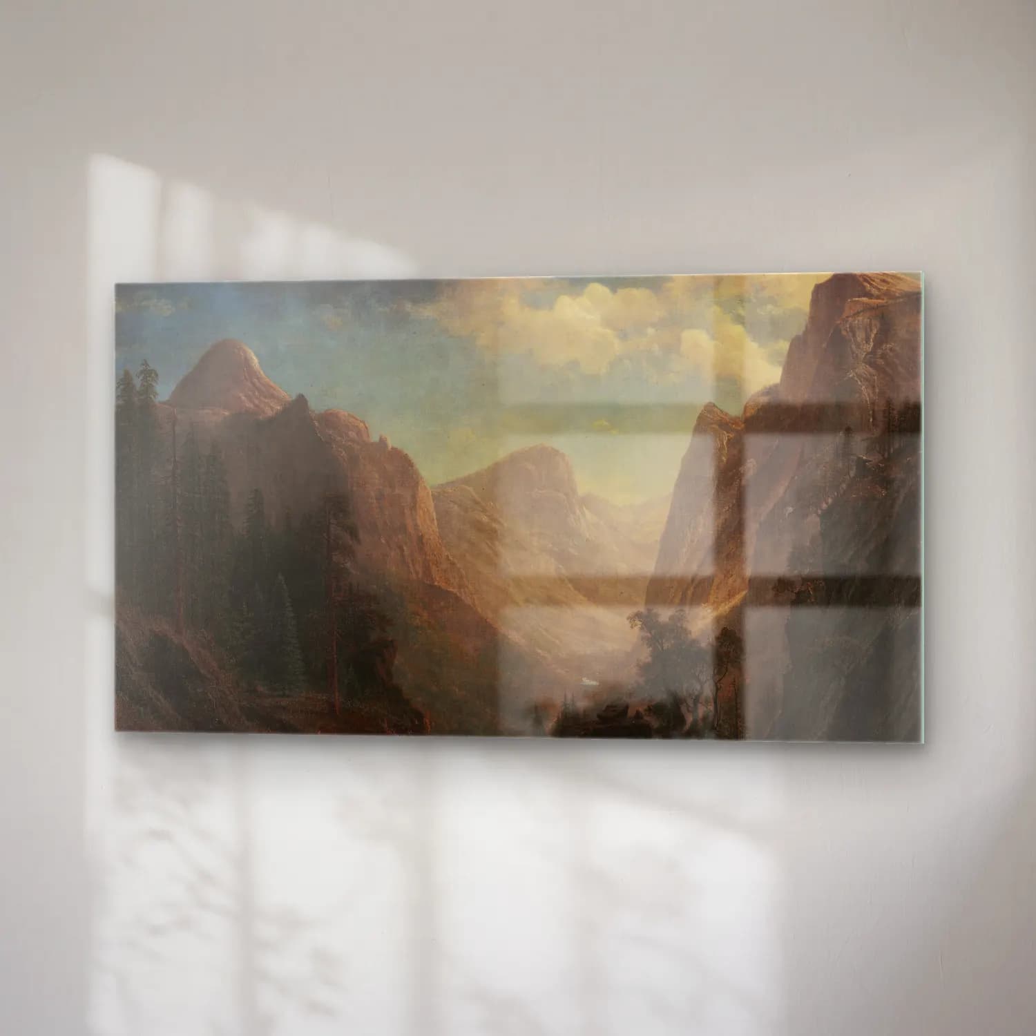 Albert Bierstadt – View in the Yosemite Valley (between 1850 and 1890) cam tablo — sağ açıdan görünüm
