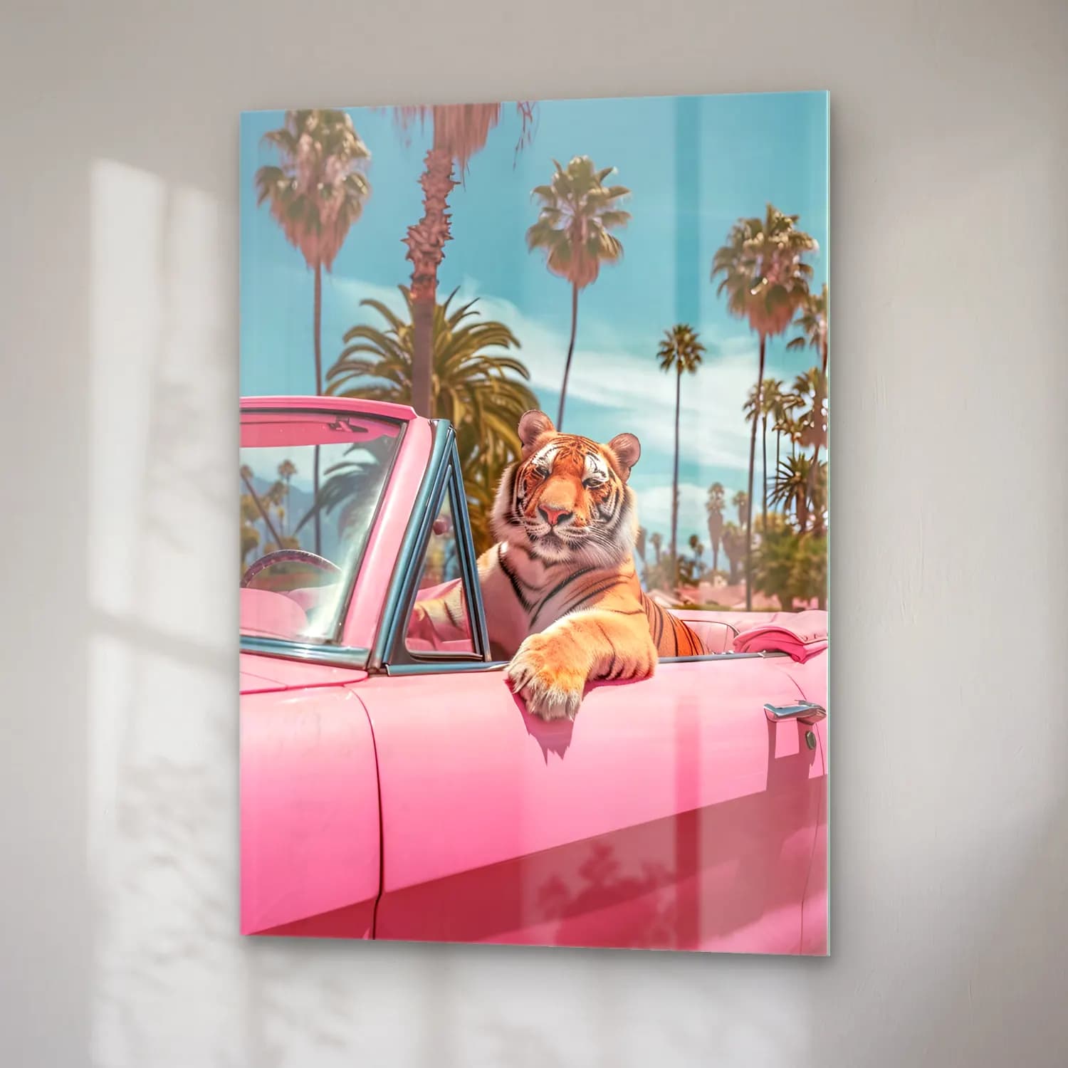 Pastel Kaplan No. 6 cam tablo — sağ açıdan görünüm