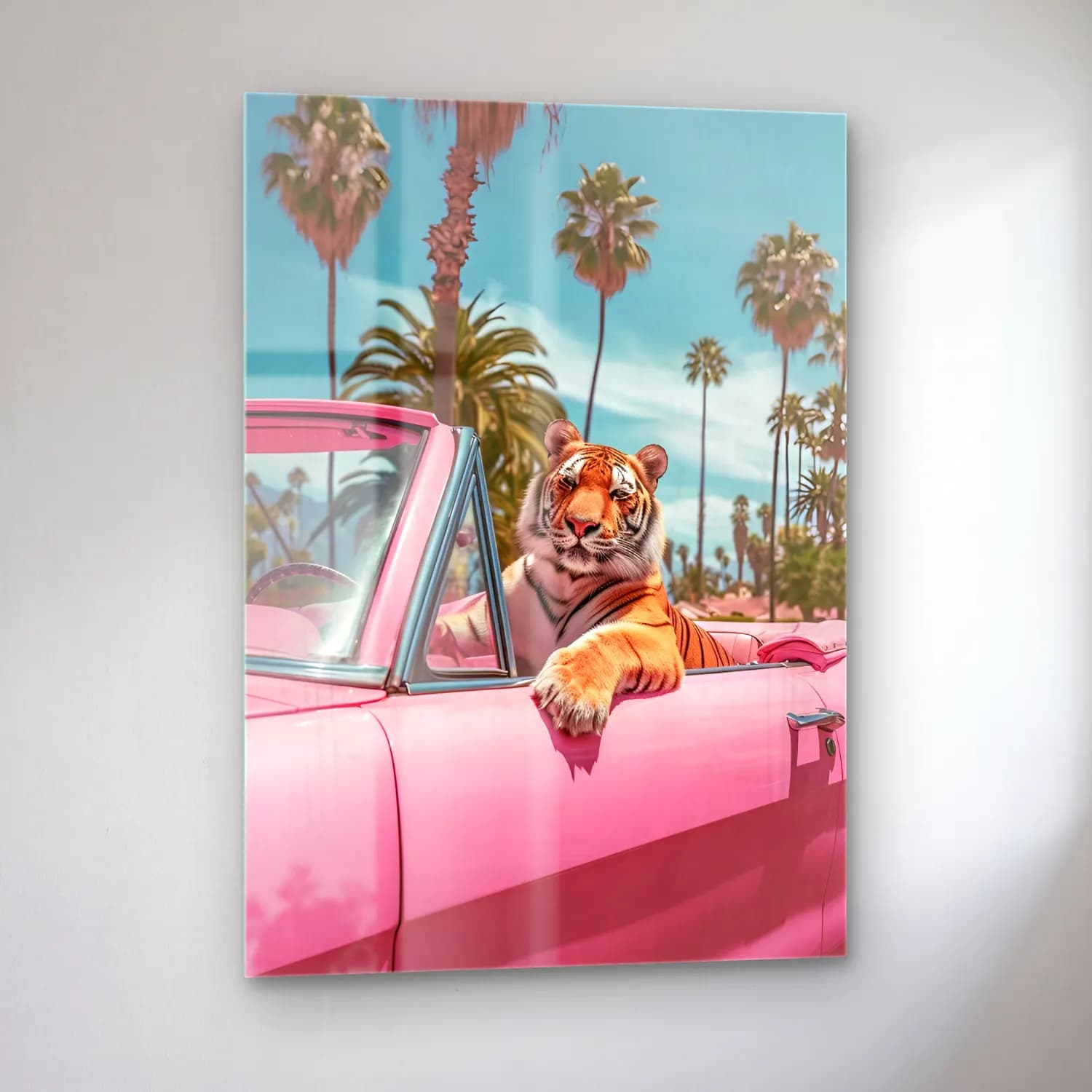 Pastel Kaplan No. 6 cam tablo — sol açıdan görünüm