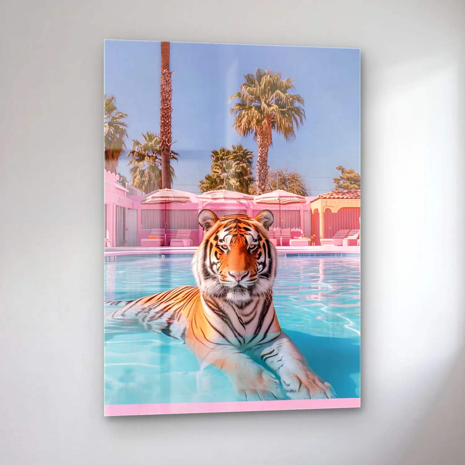 Pastel Kaplan No. 13 cam tablo — sol açıdan görünüm