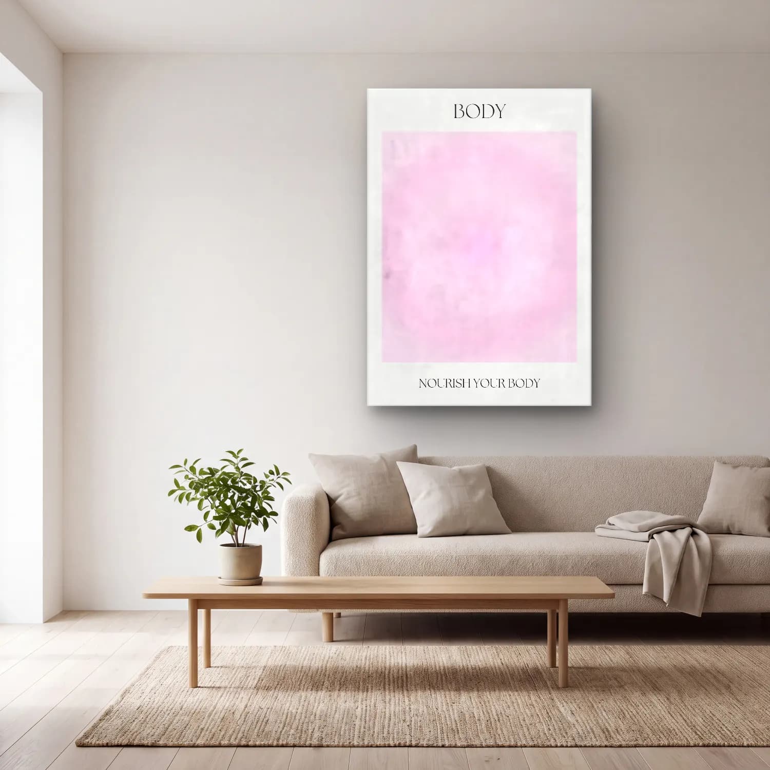 Pastel Renk Alanları No. 44 cam tablo — açık renk salonda