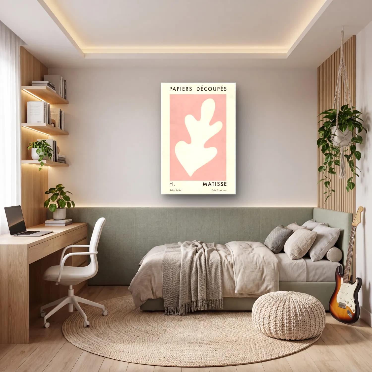Pastel Soyut Formlar No. 3 cam tablo — genç odasında