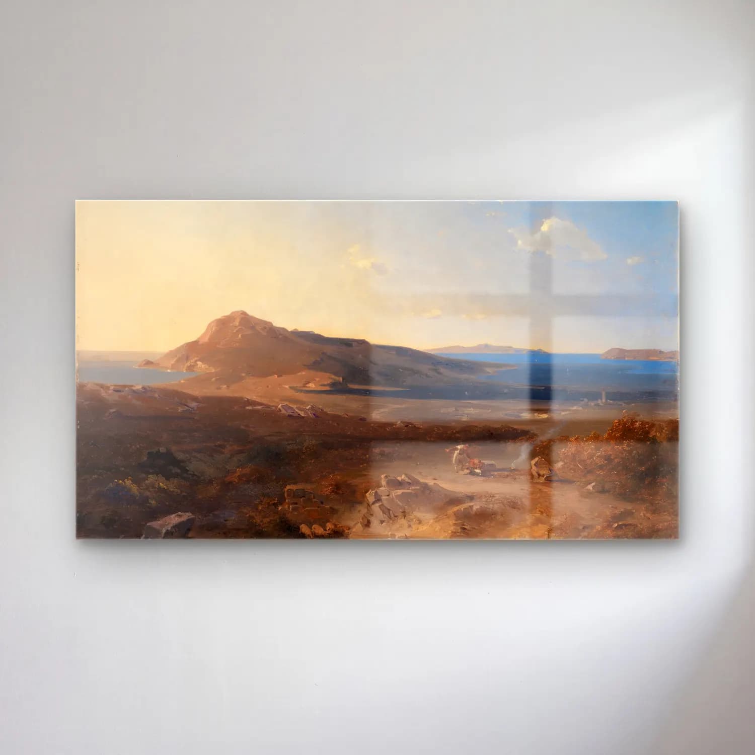 Carl Rottmann – Die Insel Delos cam tablo — Carl Rottmann – Die Insel Delos — yağlı boya dağ manzarası