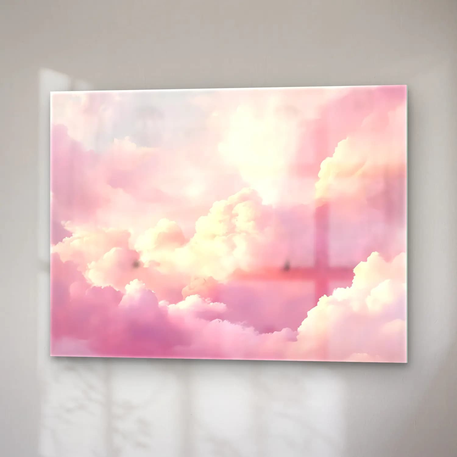 Pastel Gün Batımı Gökyüzü No. 7 cam tablo — sağ açıdan görünüm
