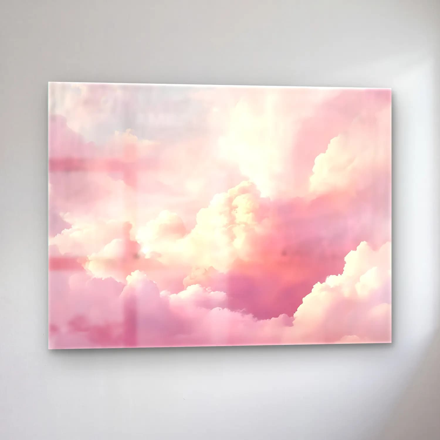 Pastel Gün Batımı Gökyüzü No. 7 cam tablo — sol açıdan görünüm